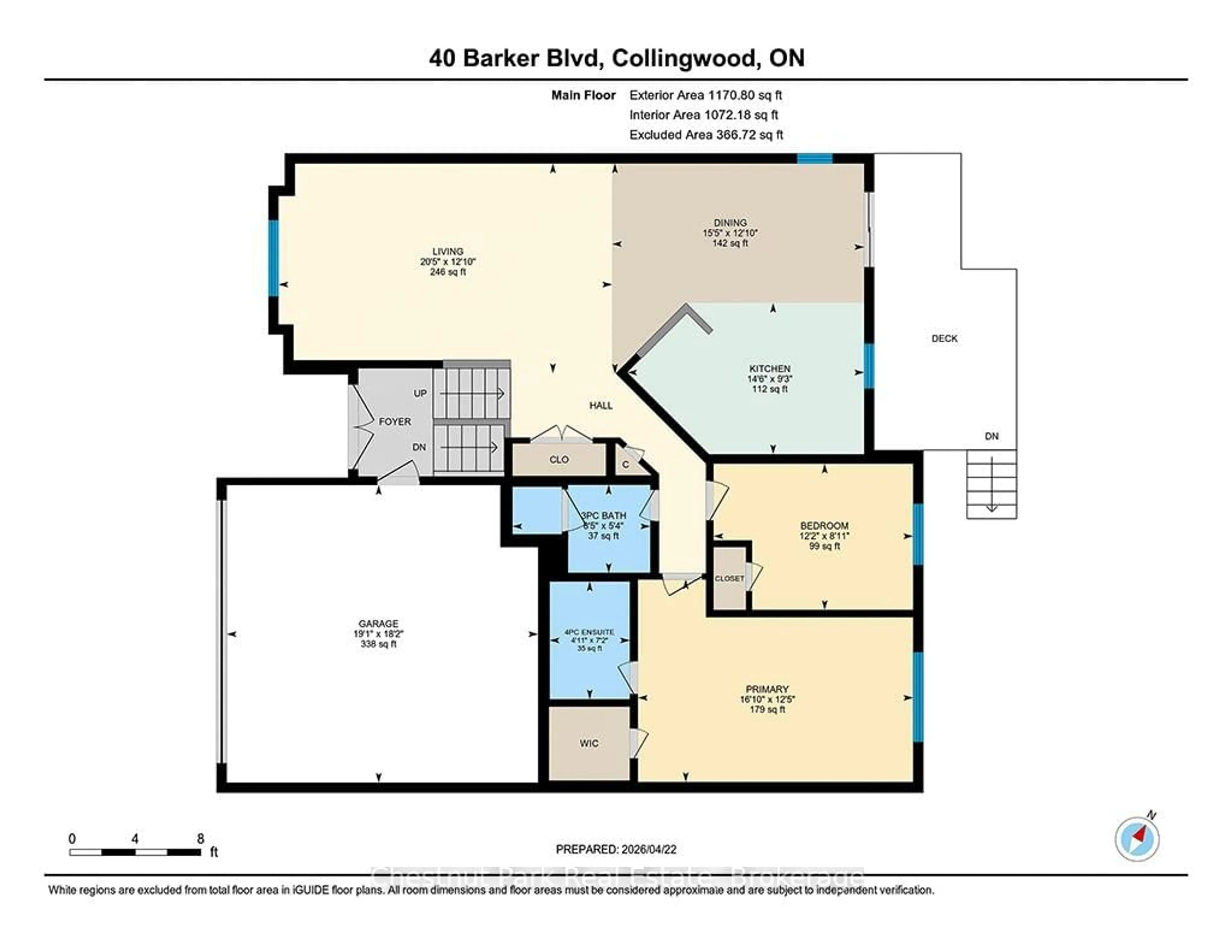 Floor plan for 40 Barker Blvd, Collingwood Ontario L9Y 4W4
