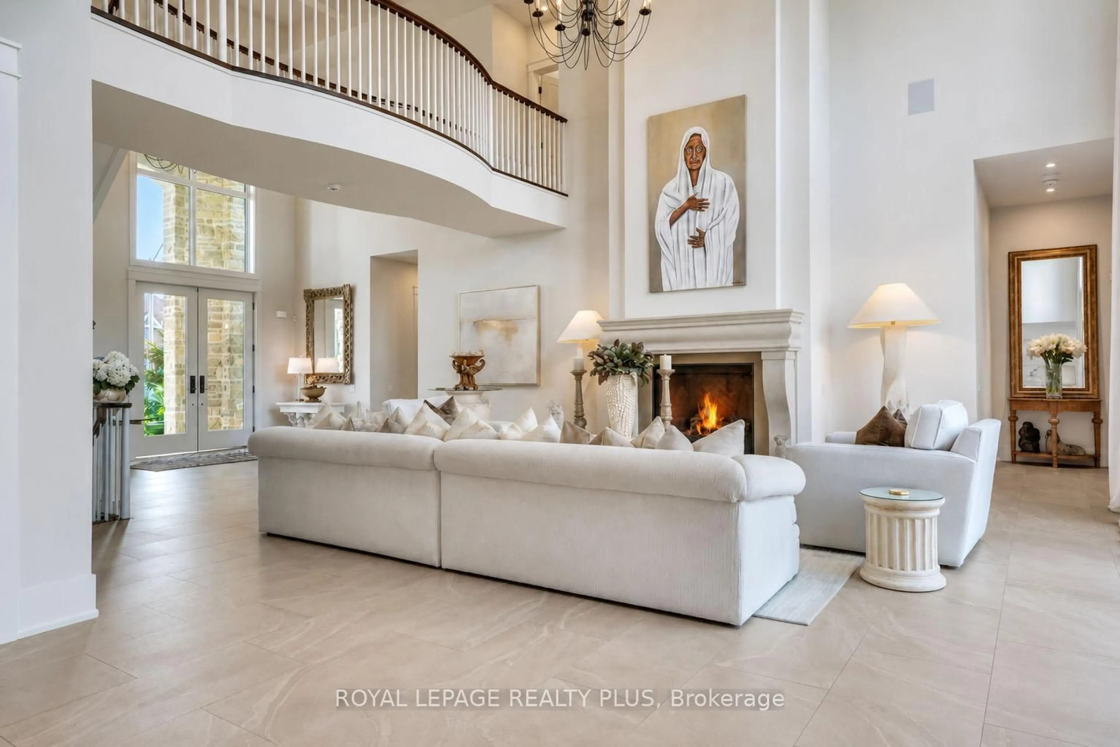Living room with furniture, ceramic/tile floor for 39 Plunkett Crt, Barrie Ontario L4N 6M3