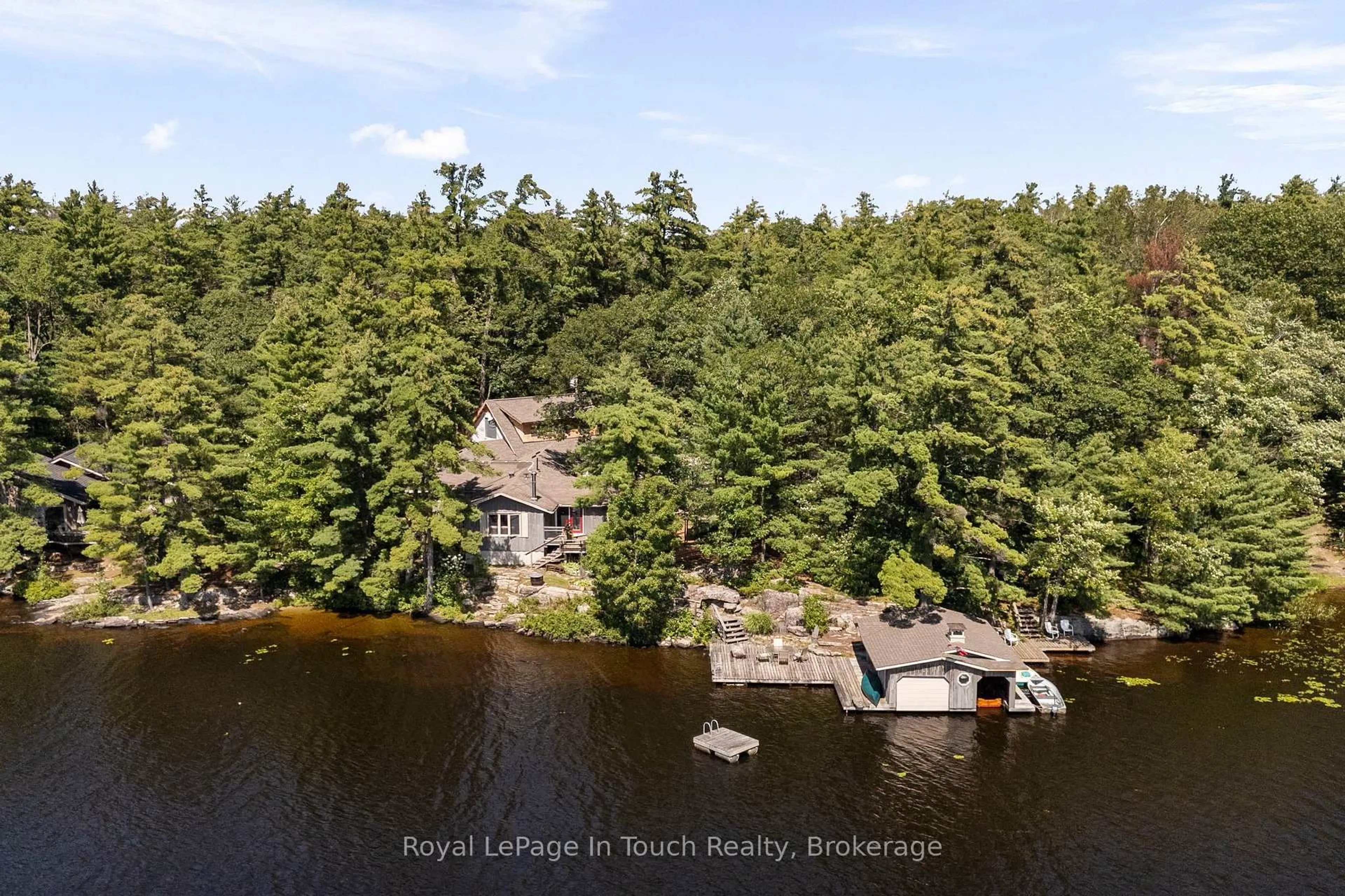 A pic from outside/outdoor area/front of a property/back of a property/a pic from drone, water/lake/river/ocean view for 4082 Graham Rd, Severn Ontario L0K 1E0