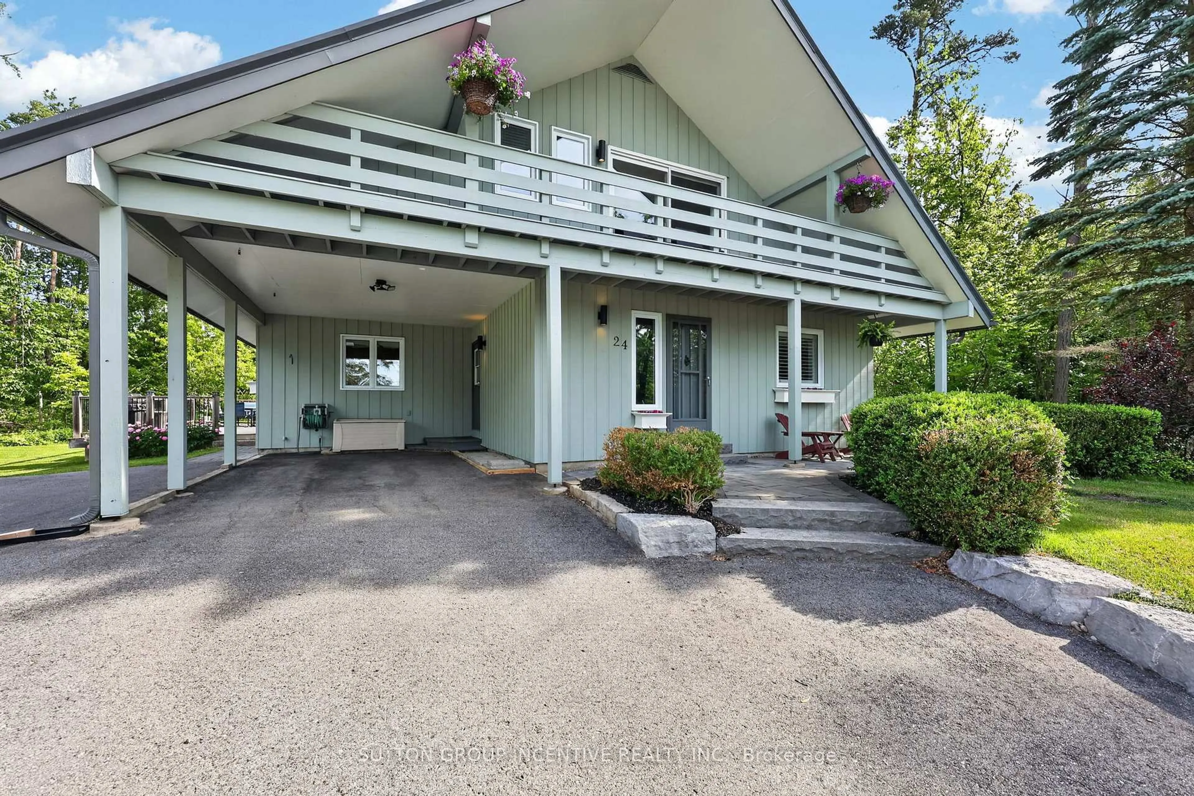 Patio, water/lake/river/ocean view for 24 Brambel Rd, Oro-Medonte Ontario L0L 2L0