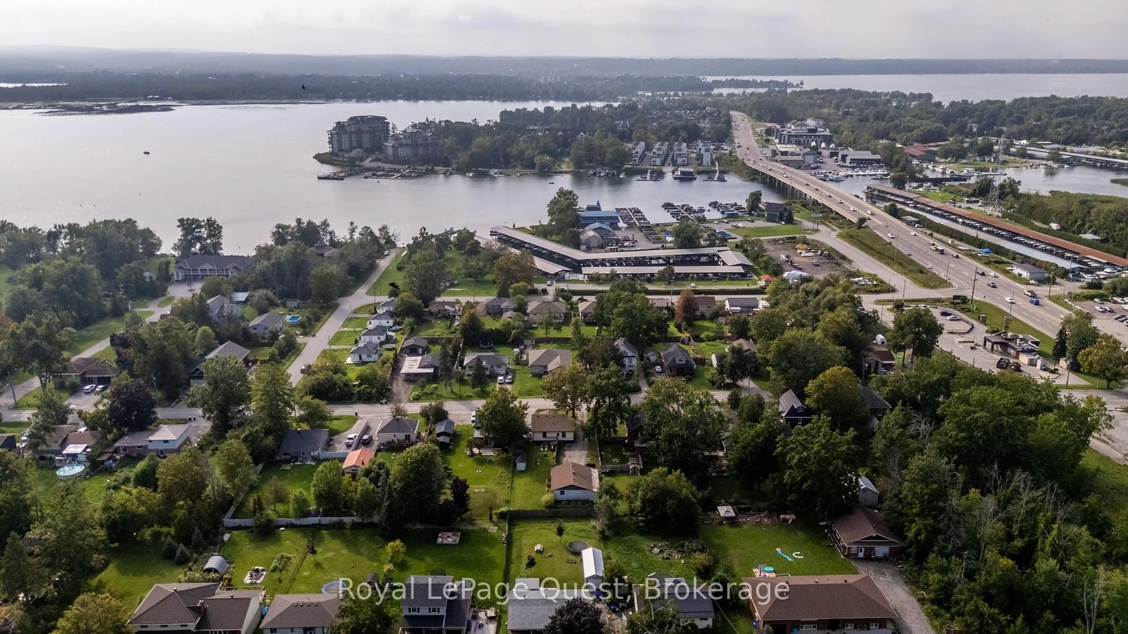 A pic from outside/outdoor area/front of a property/back of a property/a pic from drone, water/lake/river/ocean view for 22 Creighton St, Orillia Ontario L3V 1A8