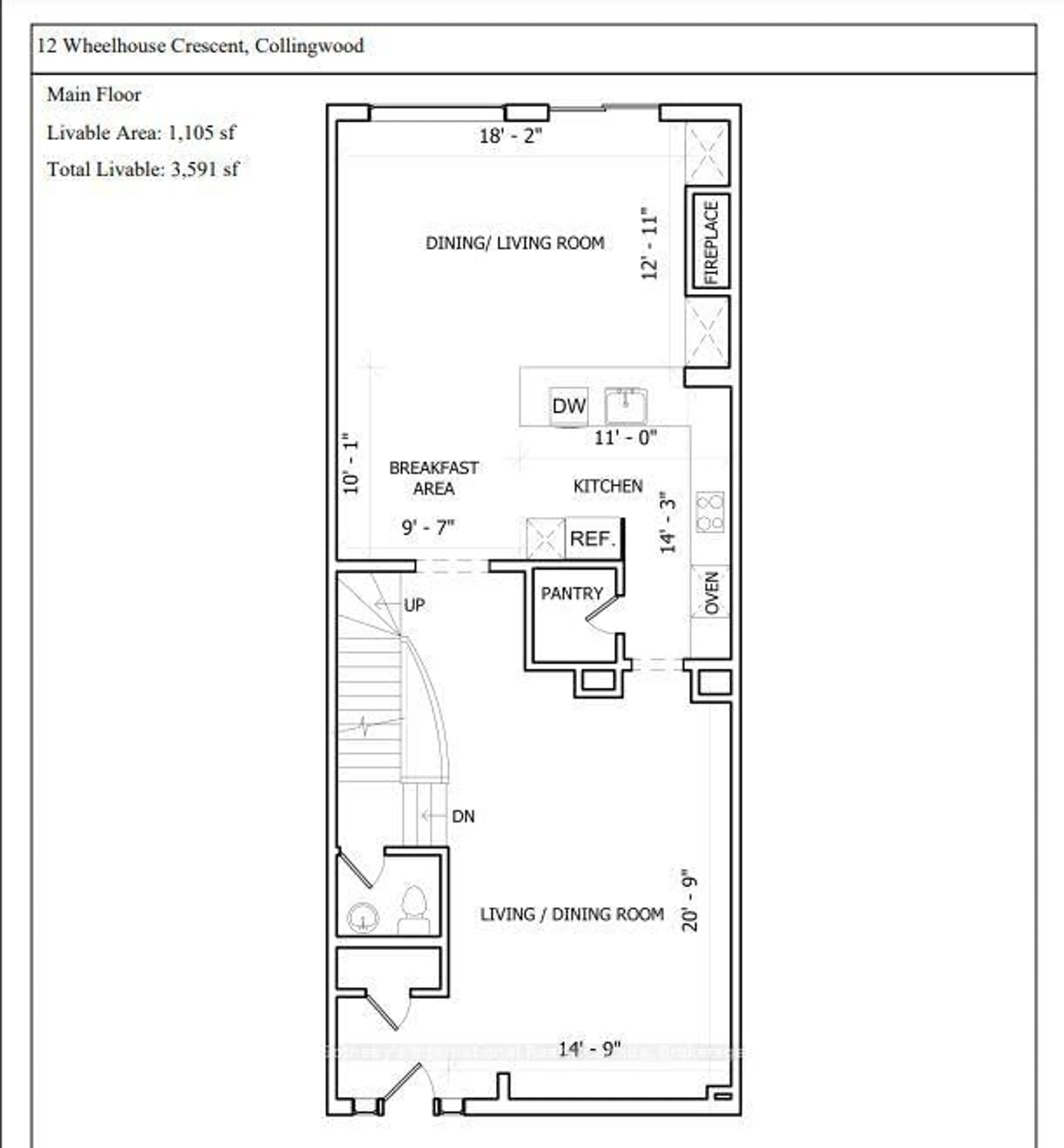 Floor plan for 12 WHEELHOUSE Cres, Collingwood Ontario L9Y 0J9