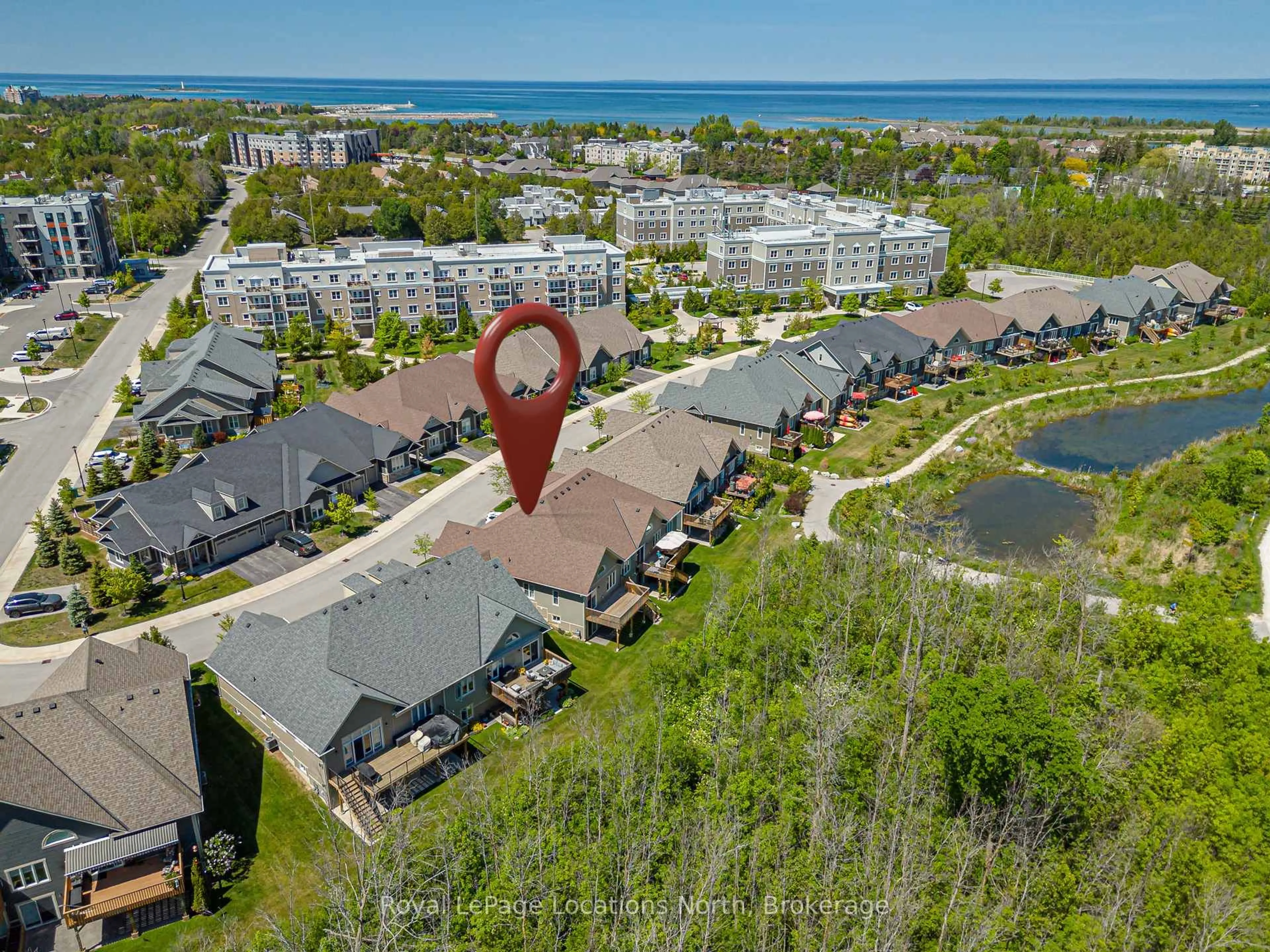 A pic from outside/outdoor area/front of a property/back of a property/a pic from drone, water/lake/river/ocean view for 68 Kari Cres, Collingwood Ontario L9Y 0Z7