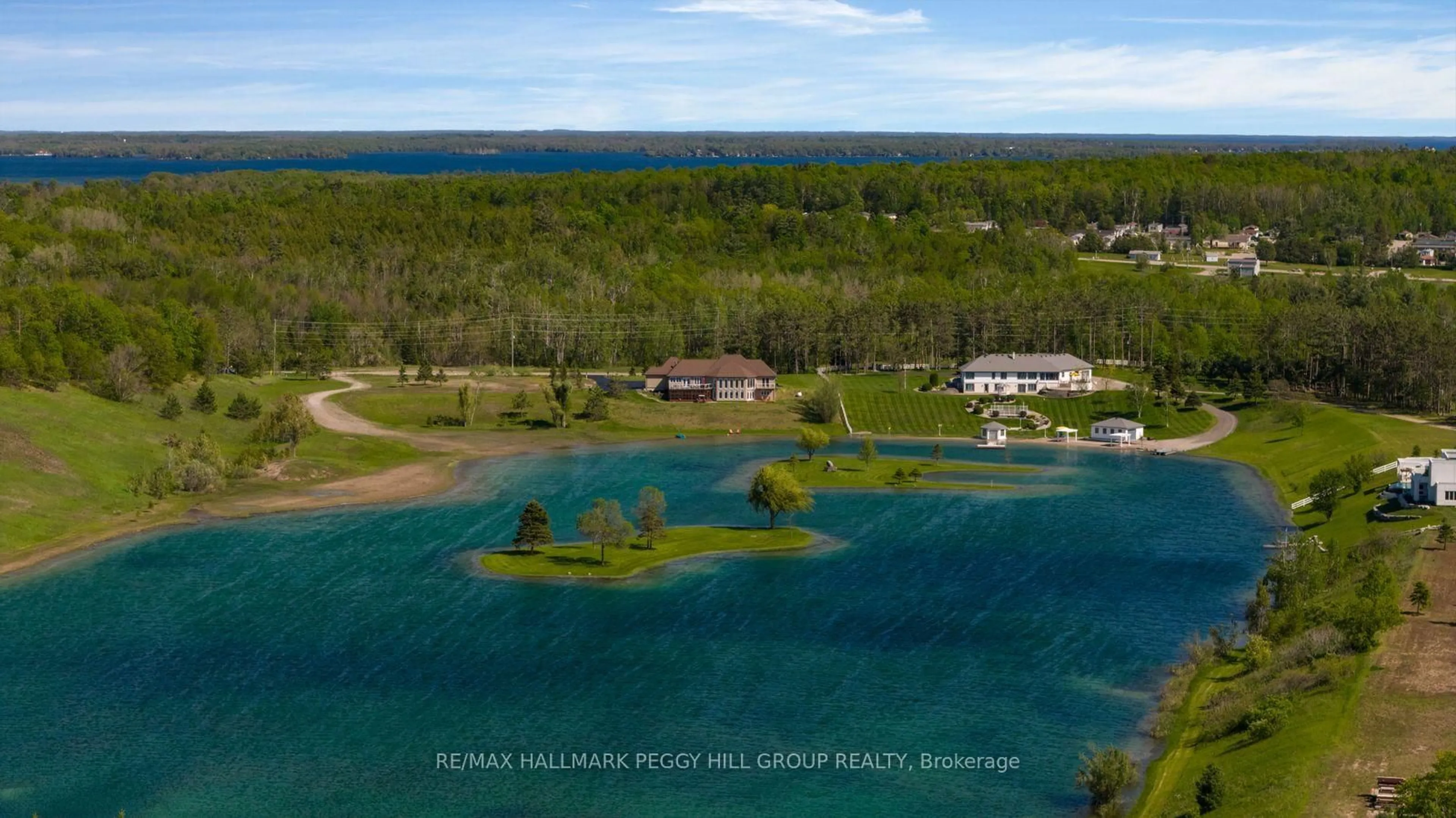 A pic from outside/outdoor area/front of a property/back of a property/a pic from drone, water/lake/river/ocean view for 1372 Division Rd, Severn Ontario L3V 0X8