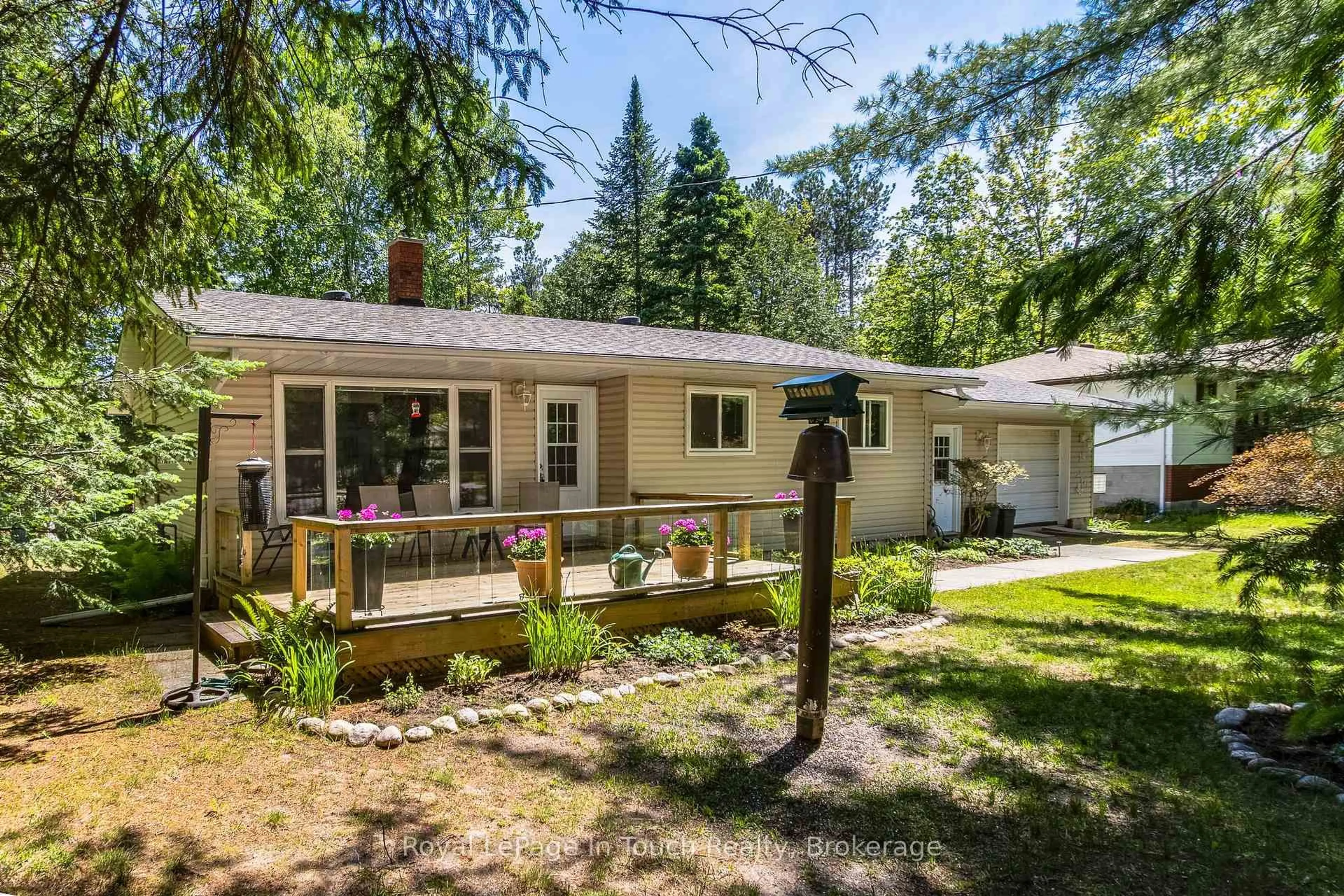 Patio, forest/trees view for 19 Adelard Rd, Tiny Ontario L0L 2J0