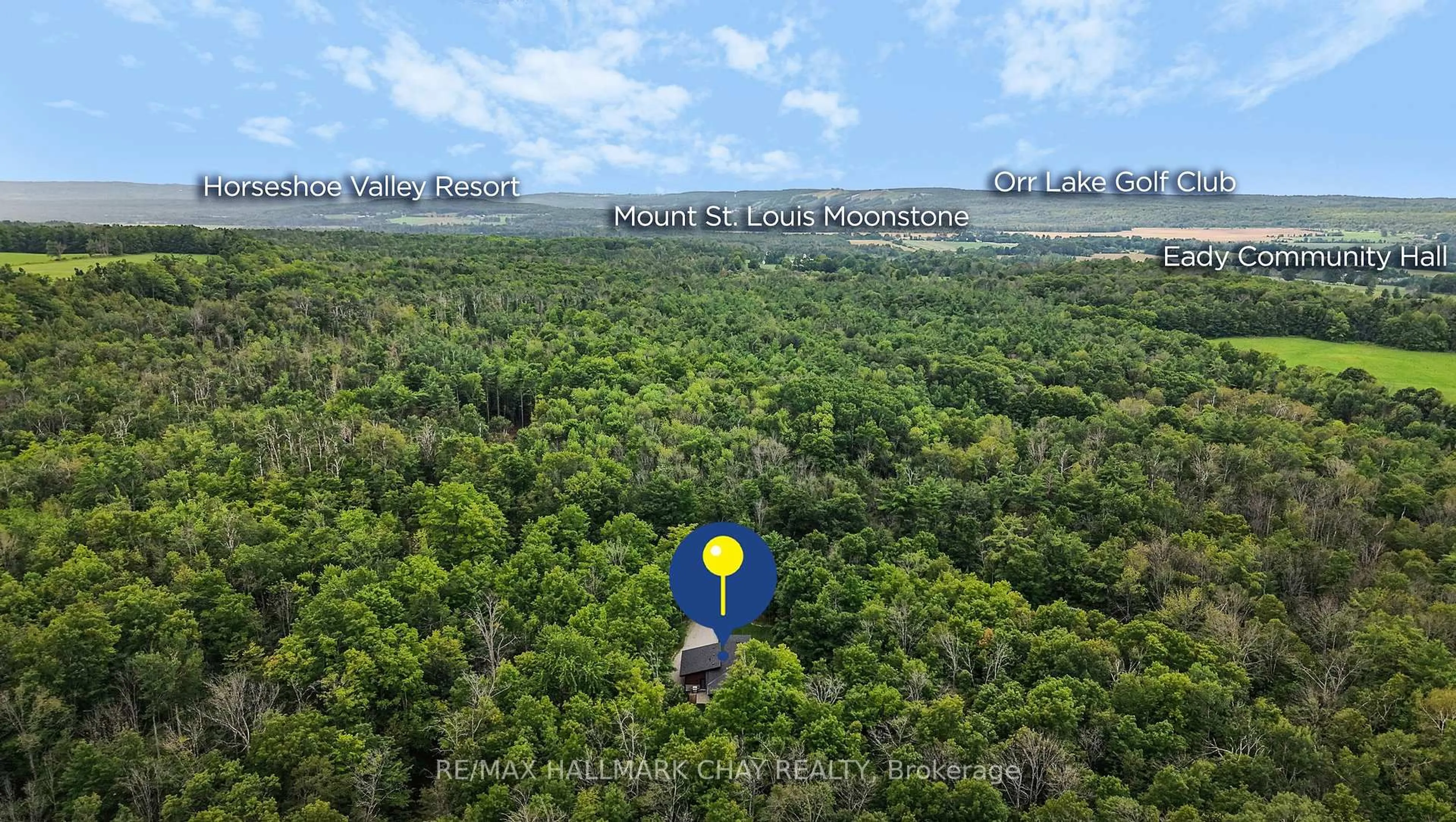 A pic from outside/outdoor area/front of a property/back of a property/a pic from drone, forest/trees view for 4775 Line 11, Oro-Medonte Ontario L0K 1E0