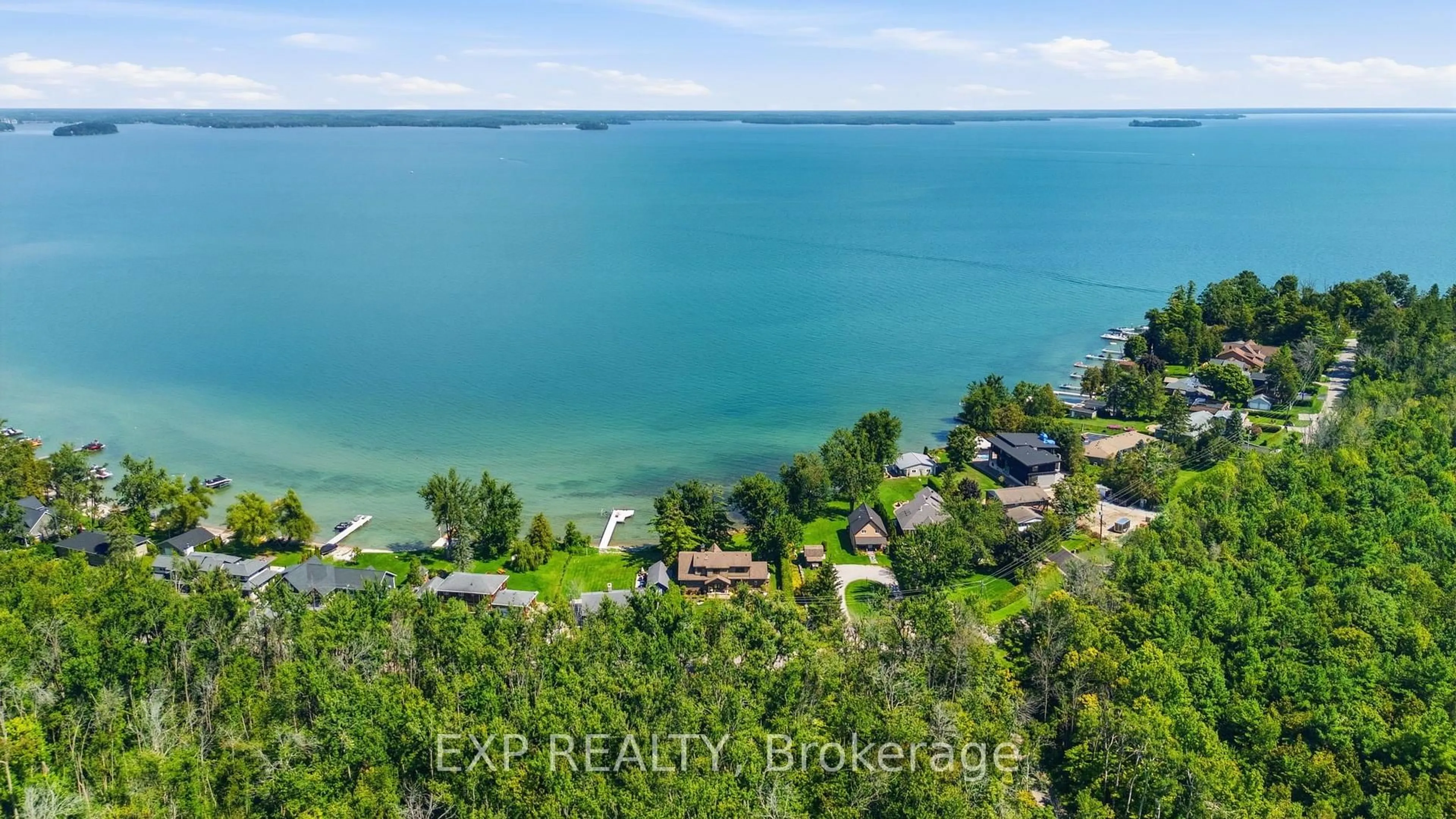 A pic from outside/outdoor area/front of a property/back of a property/a pic from drone, water/lake/river/ocean view for 797 Woodland Dr, Oro-Medonte Ontario L3V 0R8