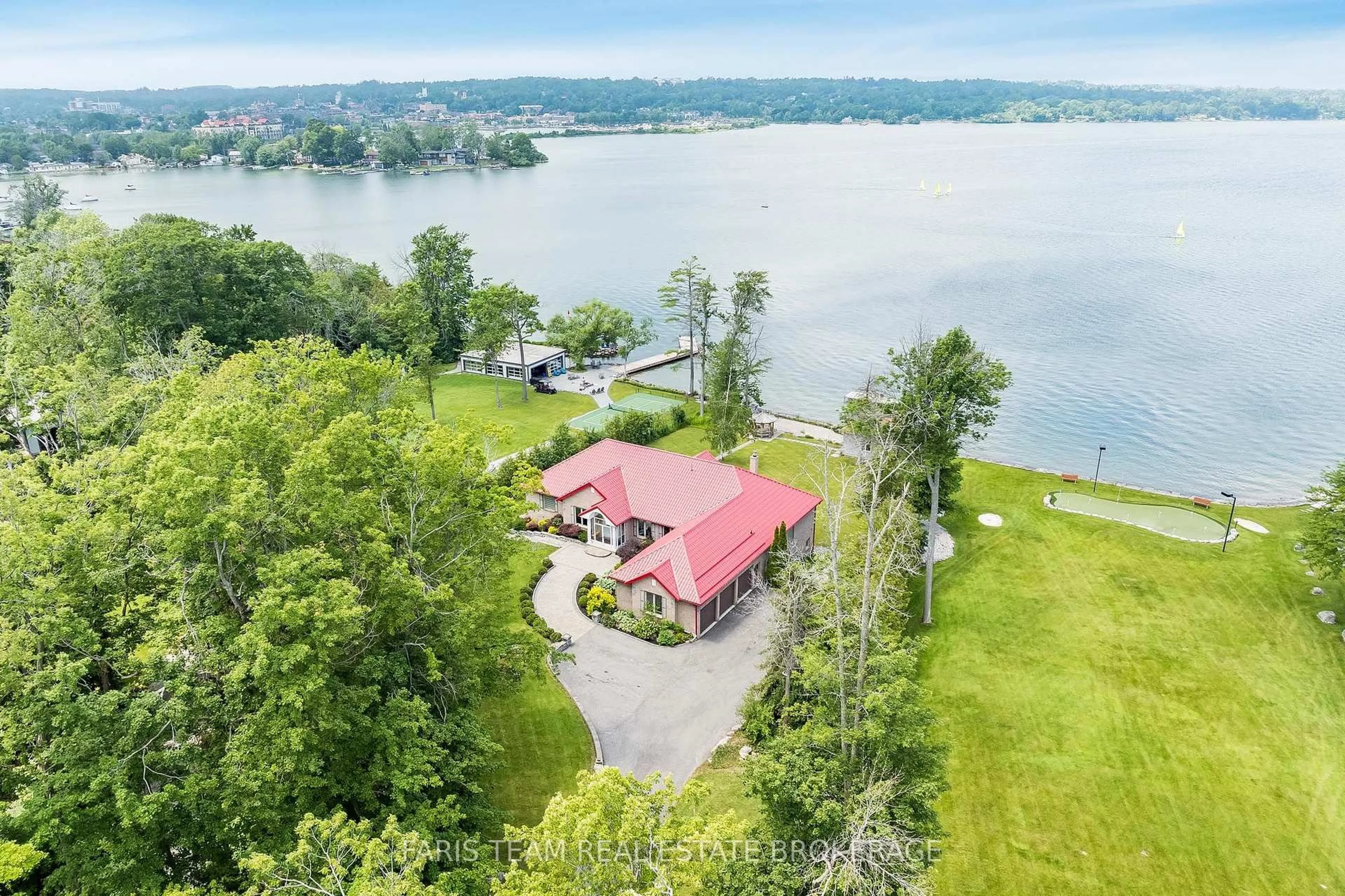 A pic from outside/outdoor area/front of a property/back of a property/a pic from drone, water/lake/river/ocean view for 354 Brewery Lane, Orillia Ontario L3V 7H8