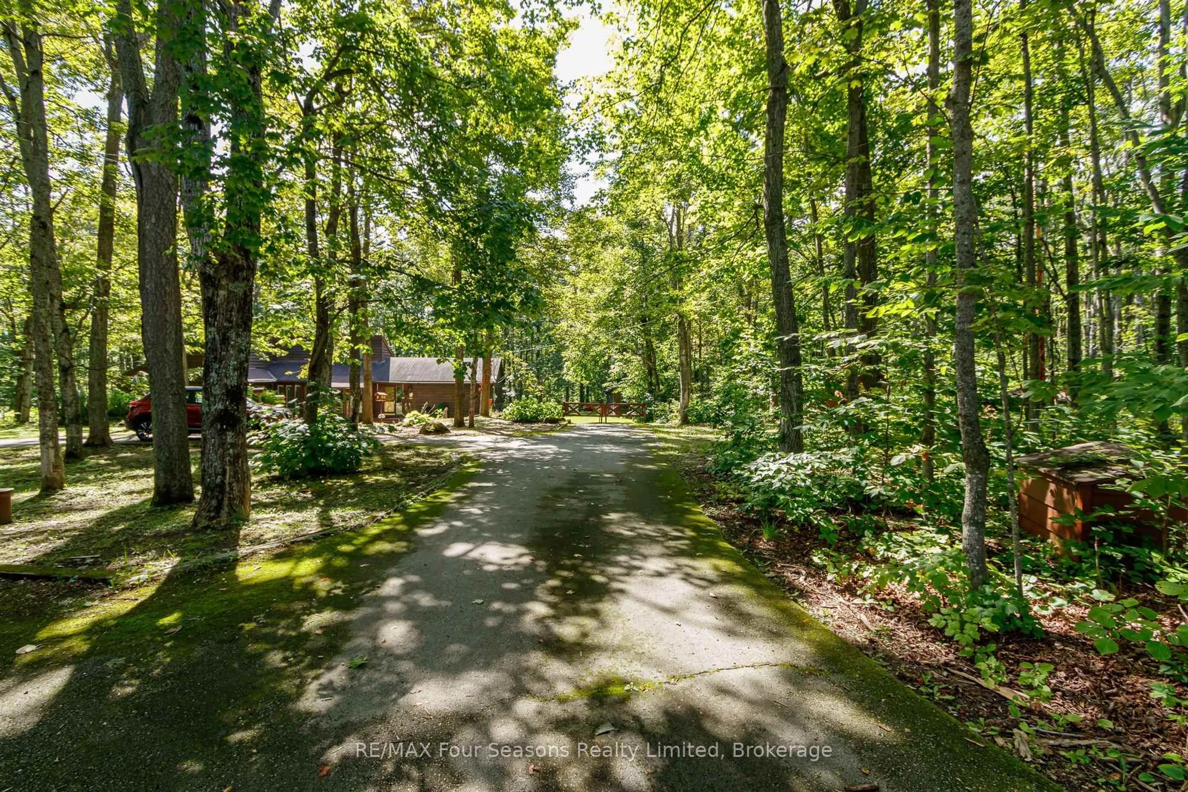 A pic from outside/outdoor area/front of a property/back of a property/a pic from drone, forest/trees view for 1415 County Rd 124, Clearview Ontario L0M 1H0