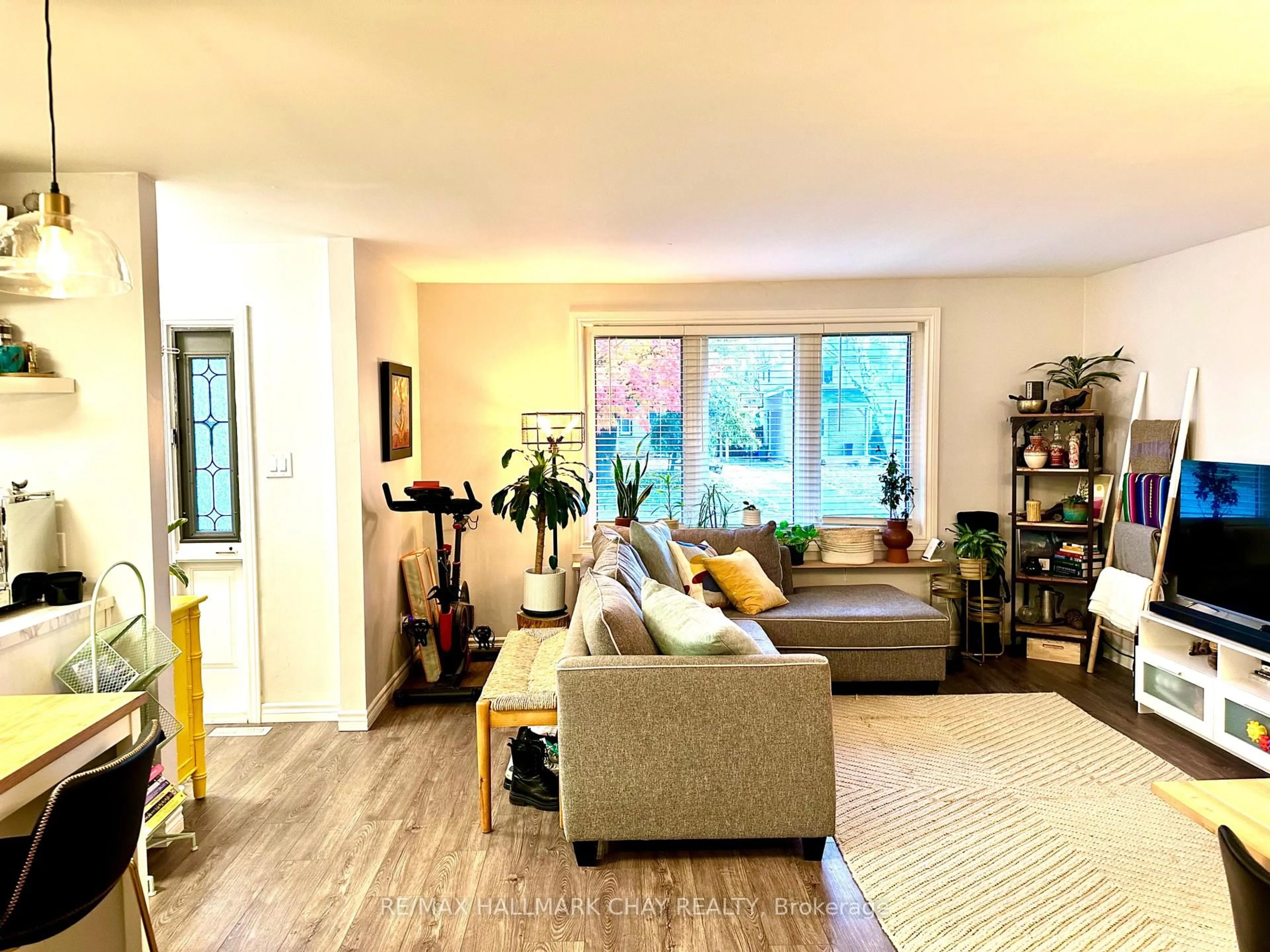 Living room with furniture, wood/laminate floor for 11 Daphne Cres, Barrie Ontario L4M 2Y7
