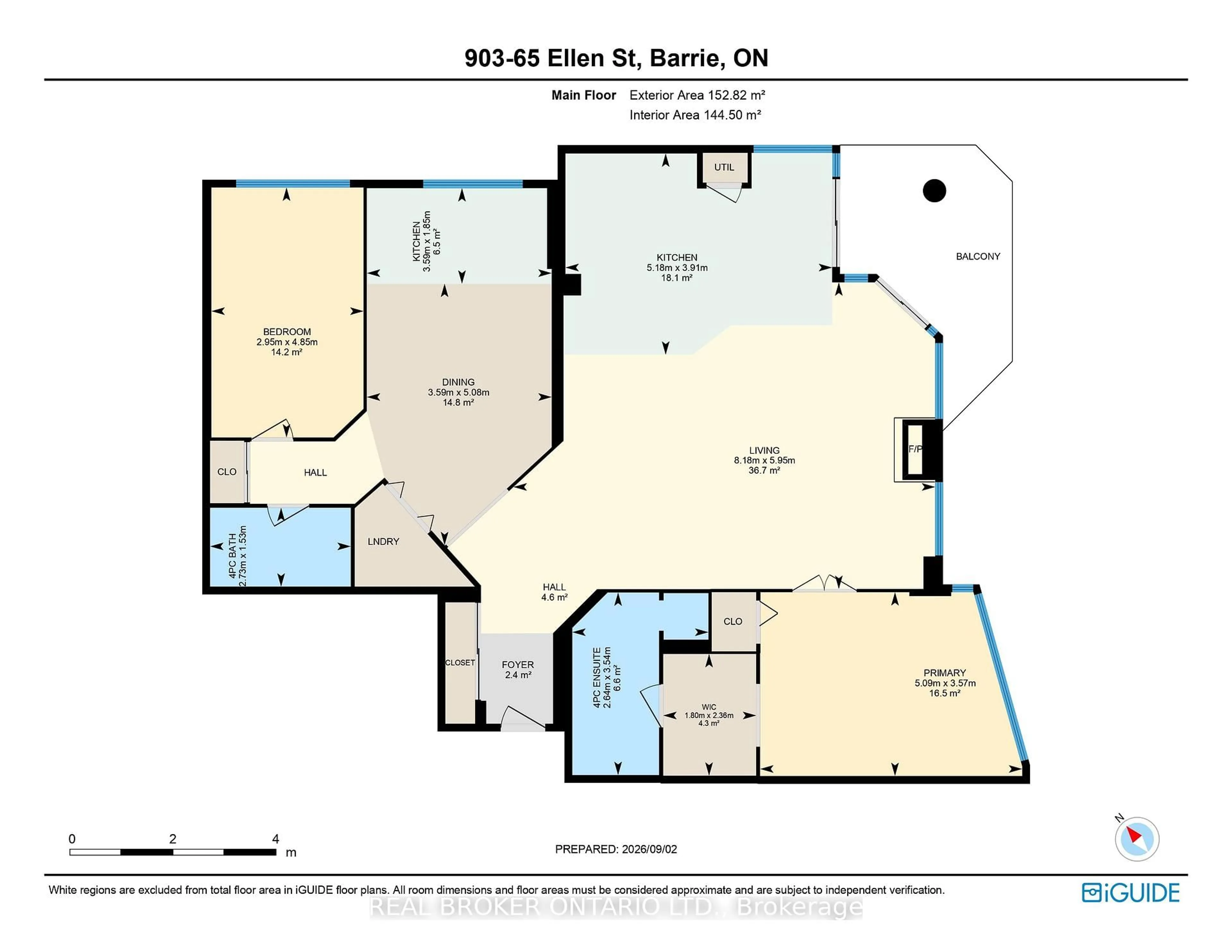 Floor plan for 65 Ellen St #903, Barrie Ontario L4N 3A5