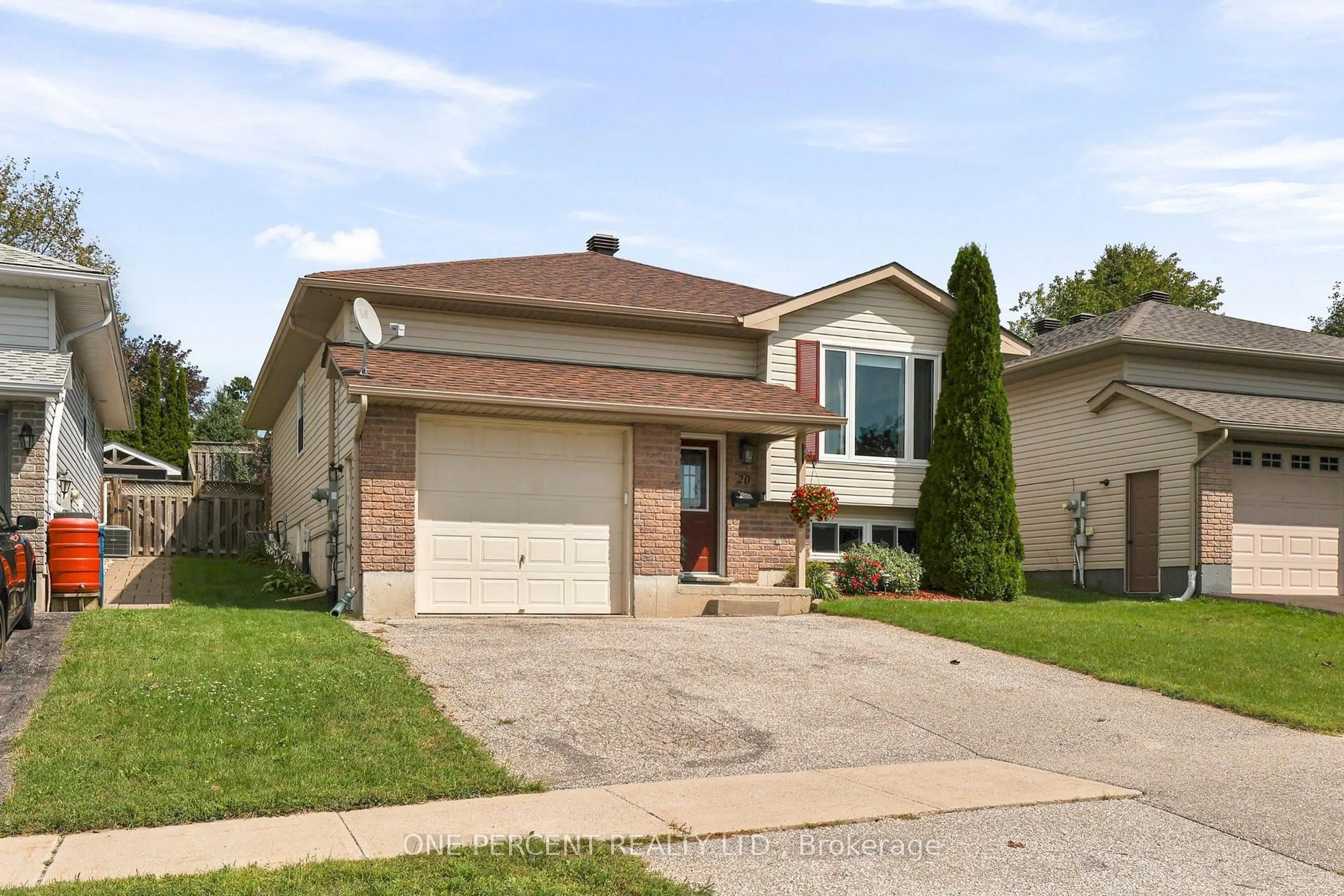 Home with brick exterior material, street for 20 Jordon Cres, Orillia Ontario L3V 8A9