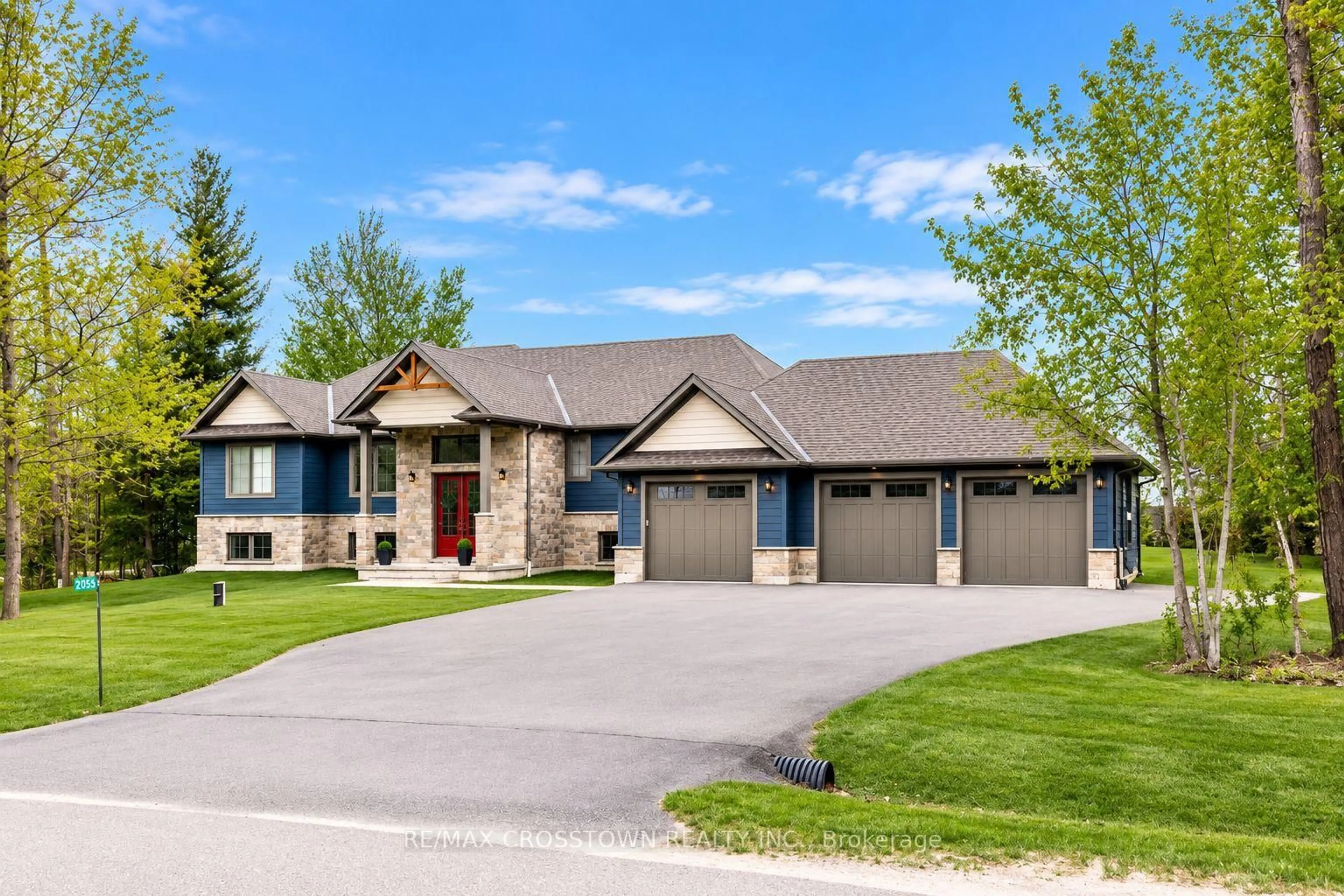 Home with brick exterior material, street for 2055 Elana Dr, Severn Ontario L3V 0C1