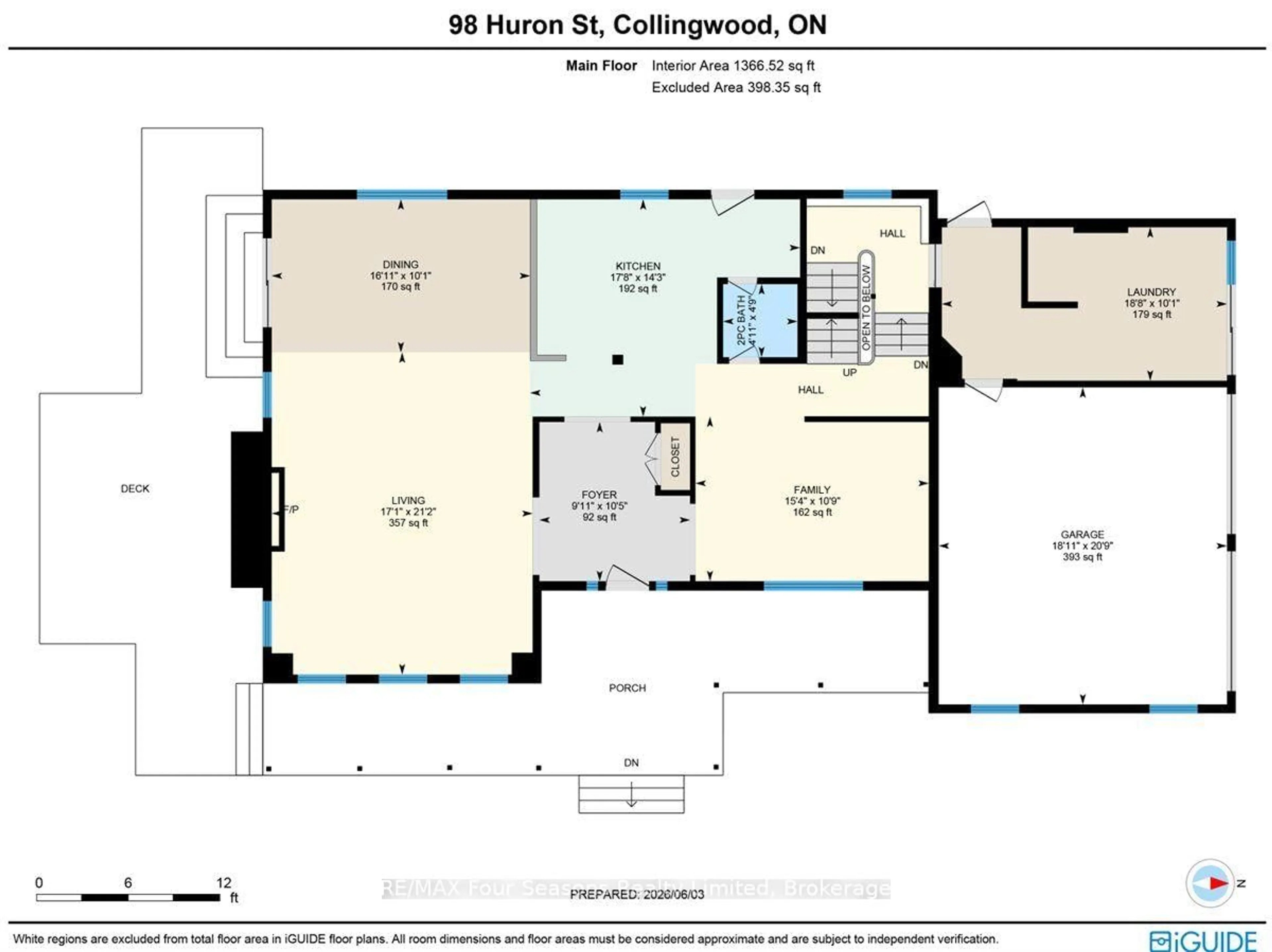 Floor plan for 98 Huron St, Collingwood Ontario L9Y 4Y3