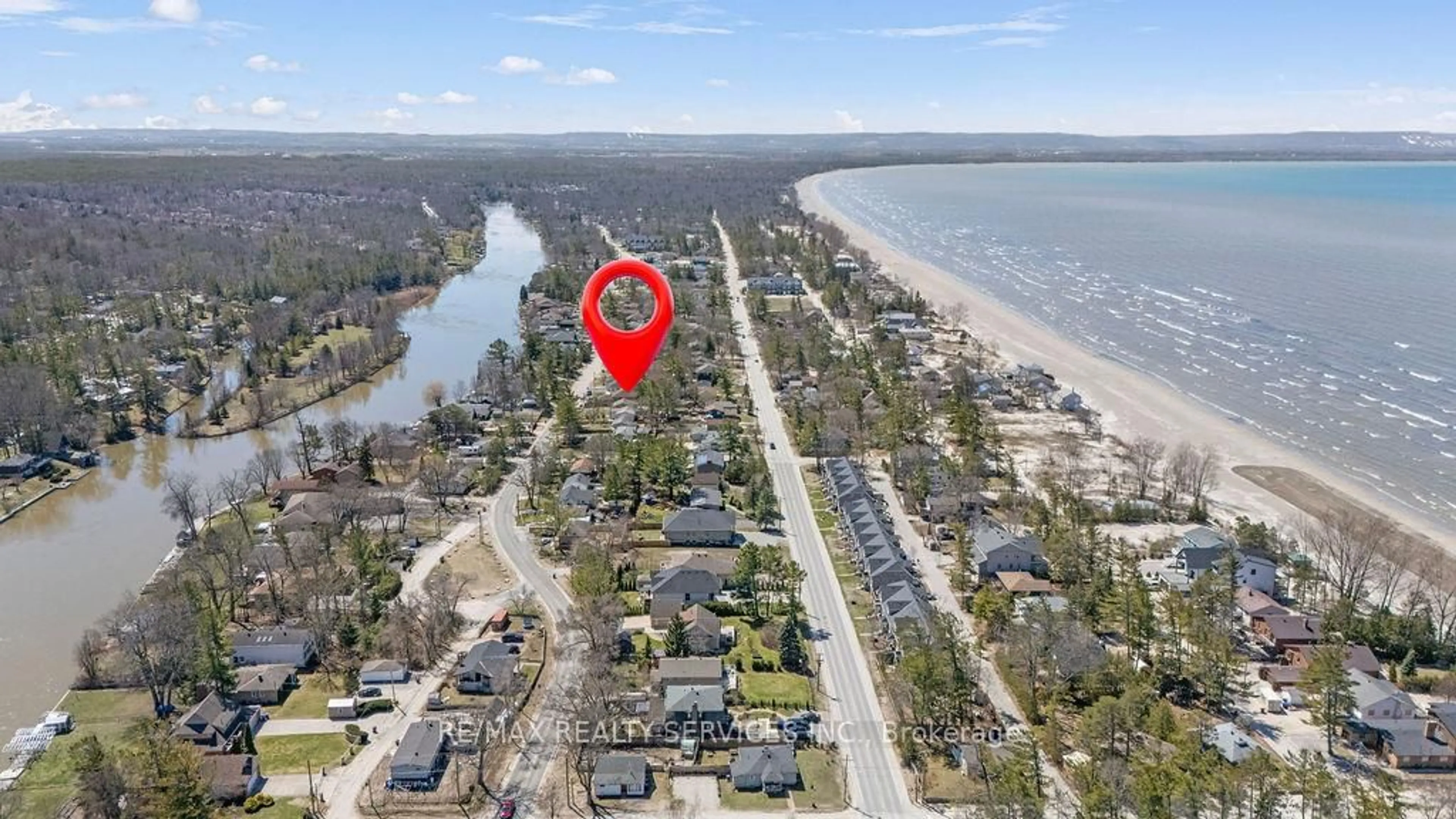 A pic from outside/outdoor area/front of a property/back of a property/a pic from drone, water/lake/river/ocean view for 254 Old Mosley St, Wasaga Beach Ontario L9Z 2H8