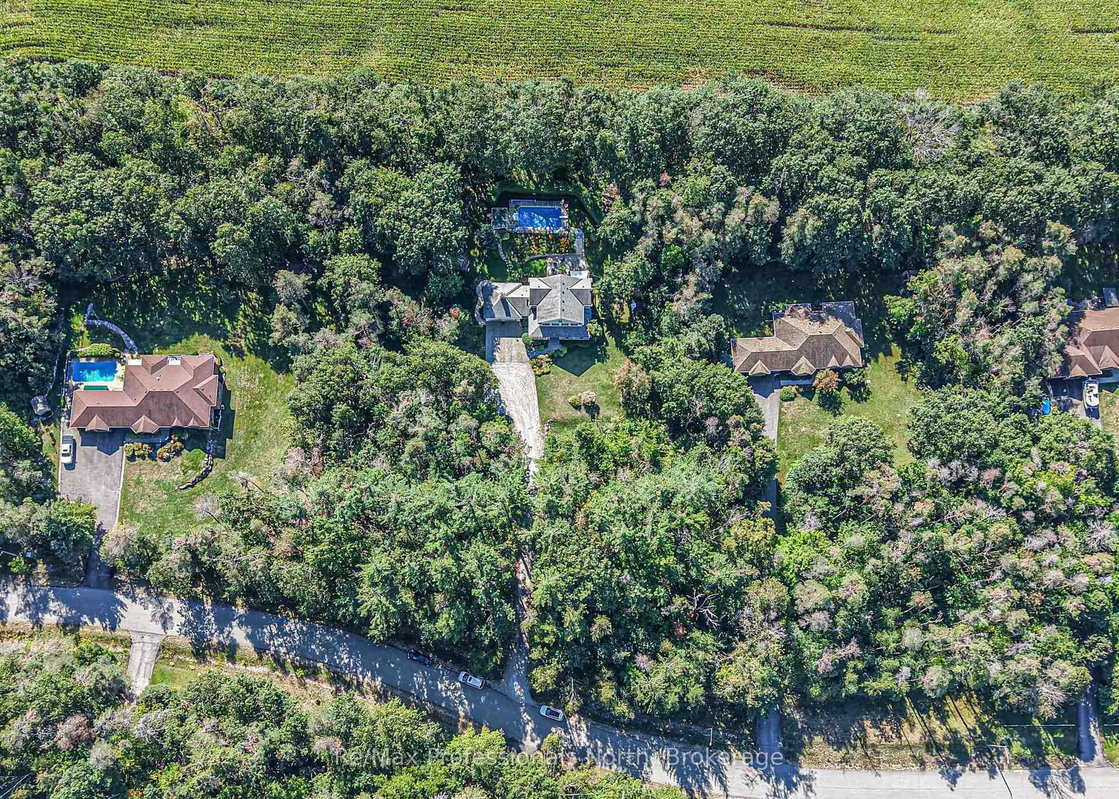 A pic from outside/outdoor area/front of a property/back of a property/a pic from drone, forest/trees view for 1739 Loretta Ave, Severn Ontario L3V 7W2