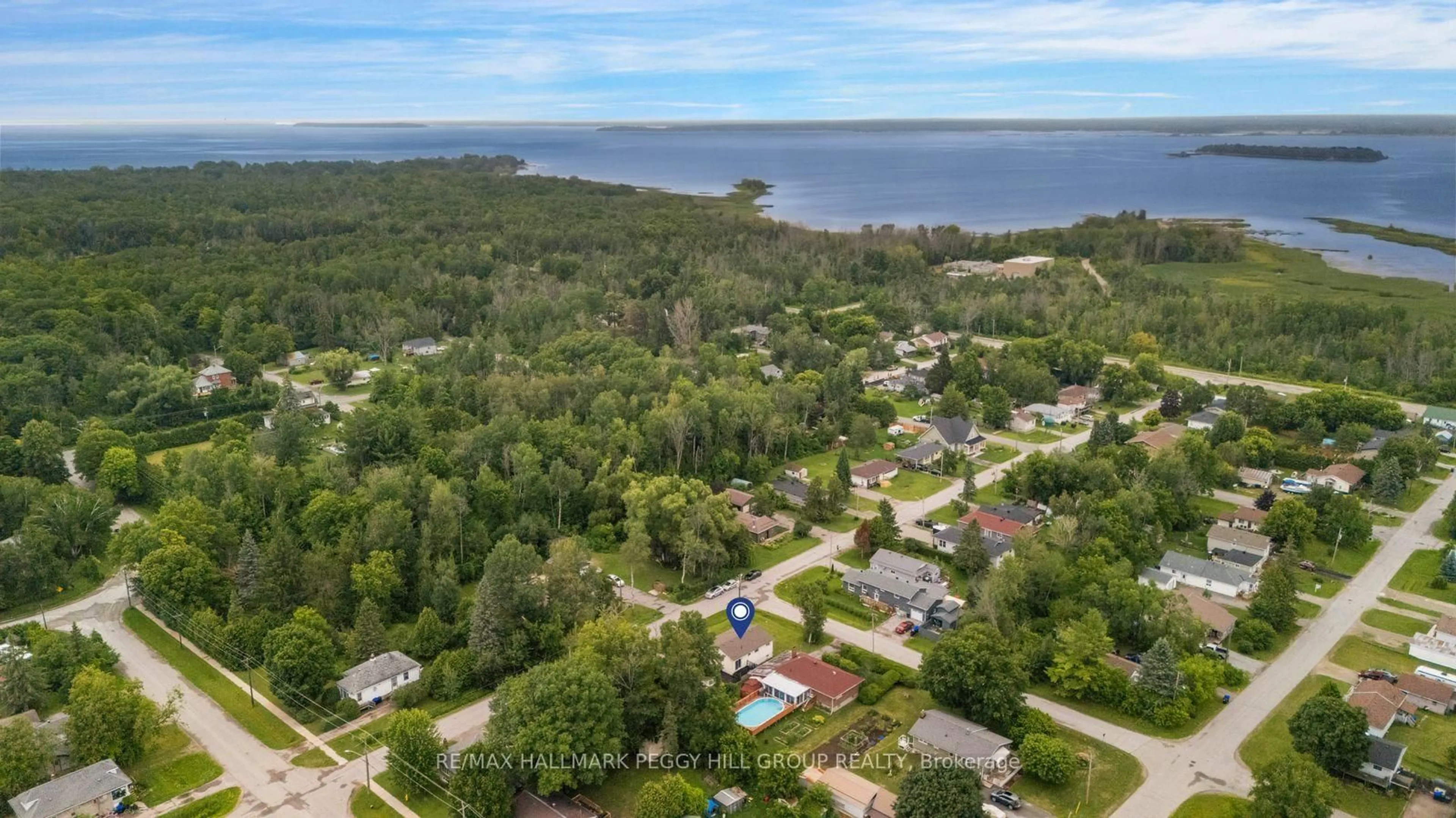 A pic from outside/outdoor area/front of a property/back of a property/a pic from drone, water/lake/river/ocean view for 379 Wardell St, Tay Ontario L0K 1R0