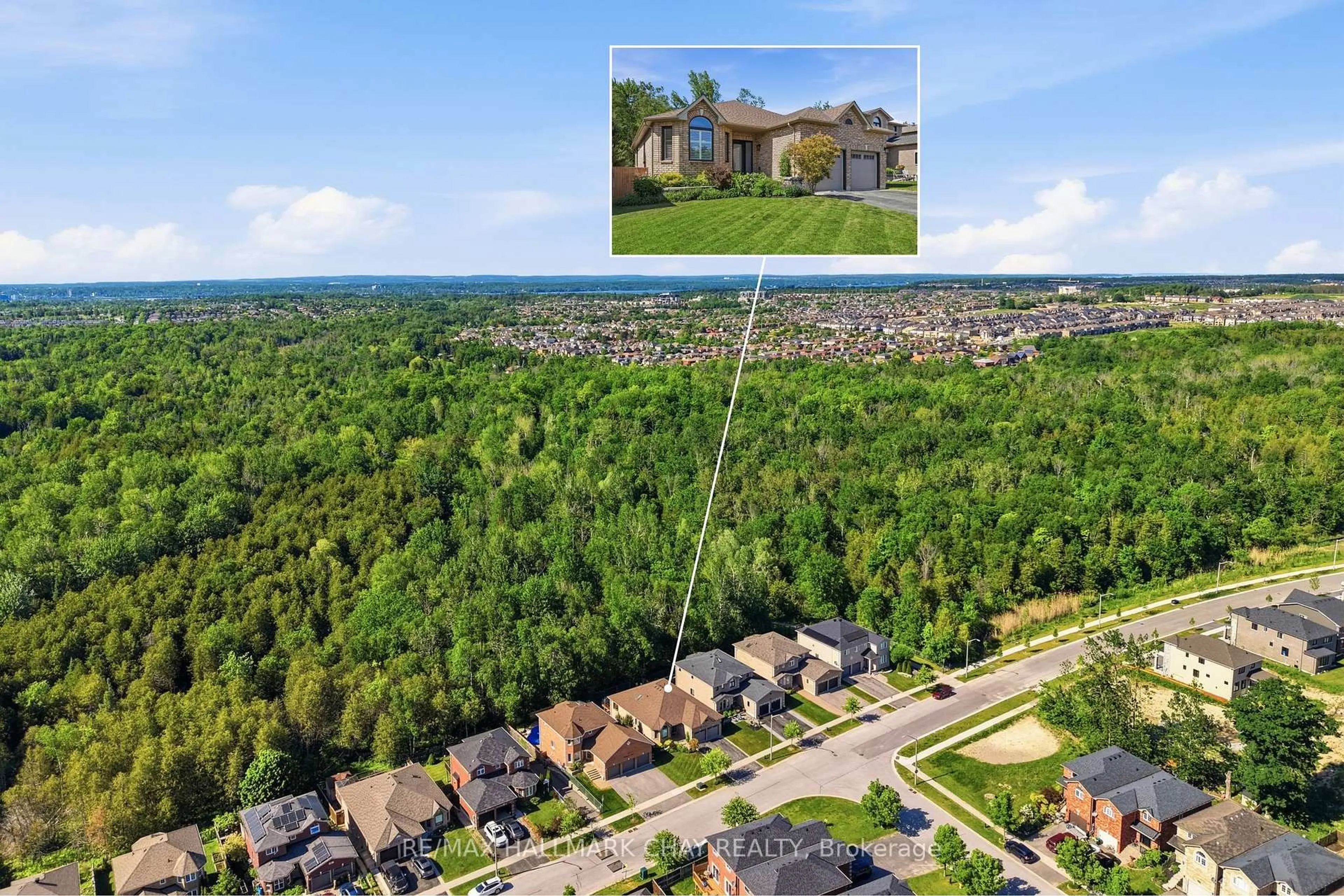 A pic from outside/outdoor area/front of a property/back of a property/a pic from drone, unknown for 50 Thicketwood Ave, Barrie Ontario L4N 5Y6