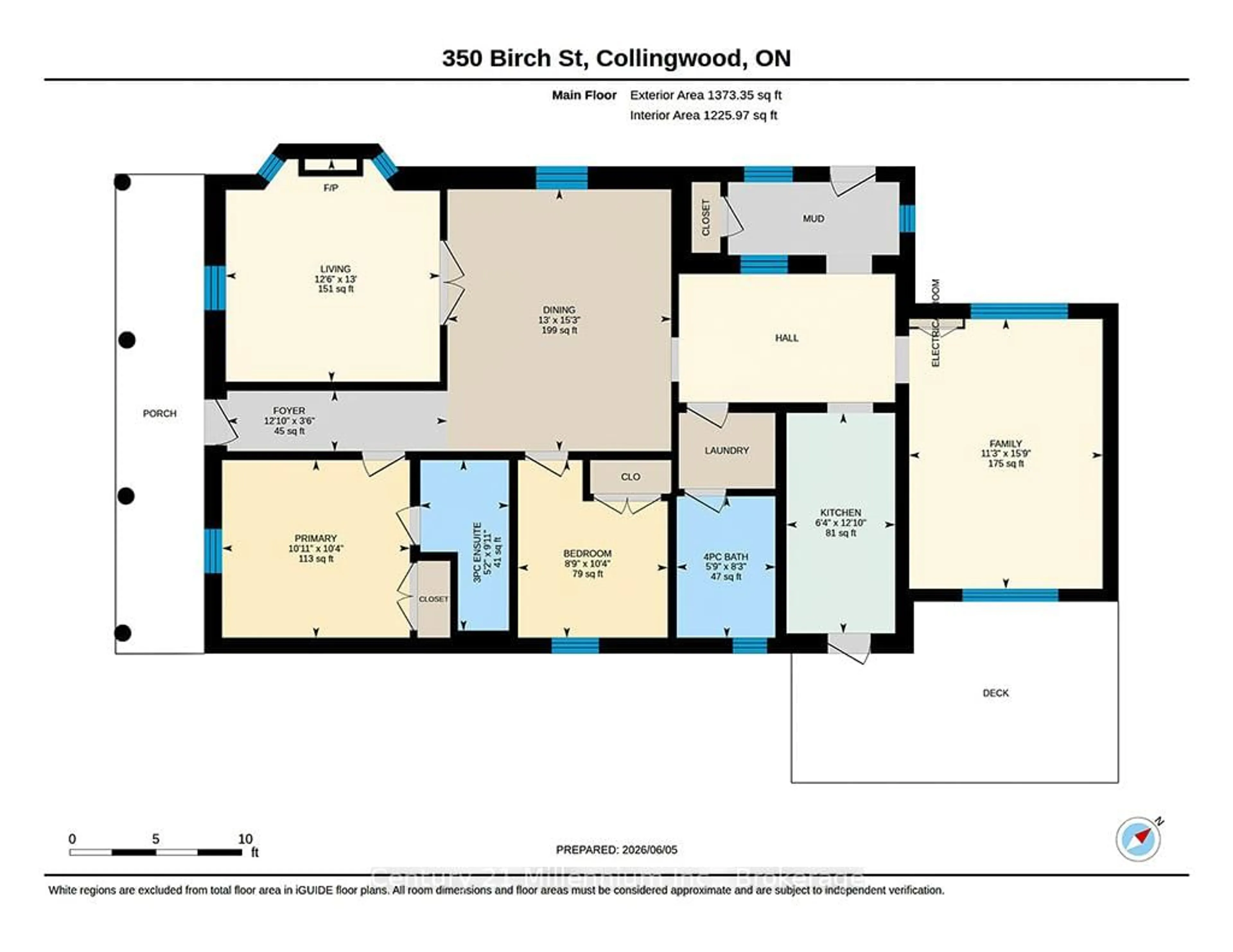 Floor plan for 350 Birch St, Collingwood Ontario L9Y 2V7