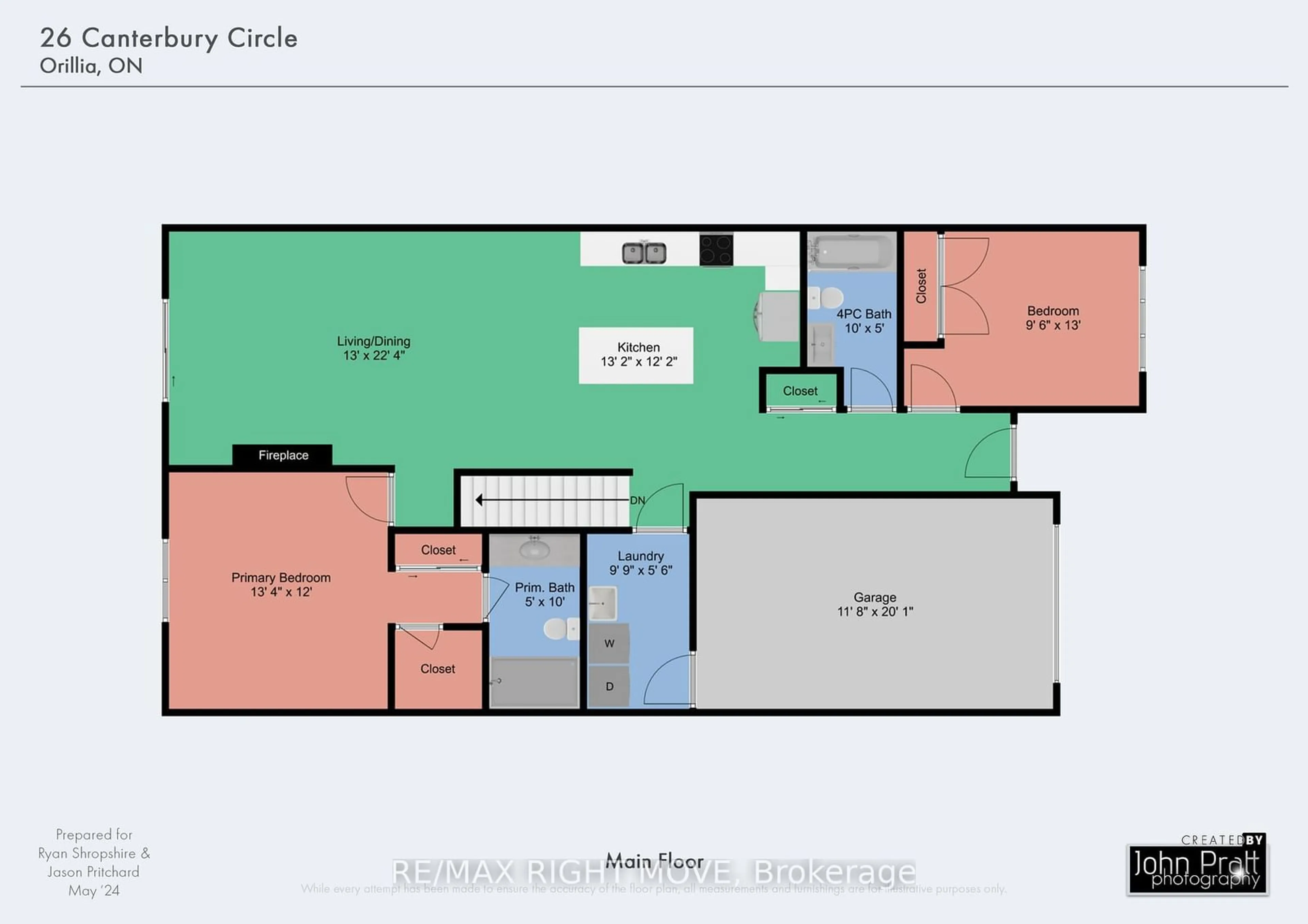 Floor plan for 26 Canterbury Circ, Orillia Ontario L3V 0C9