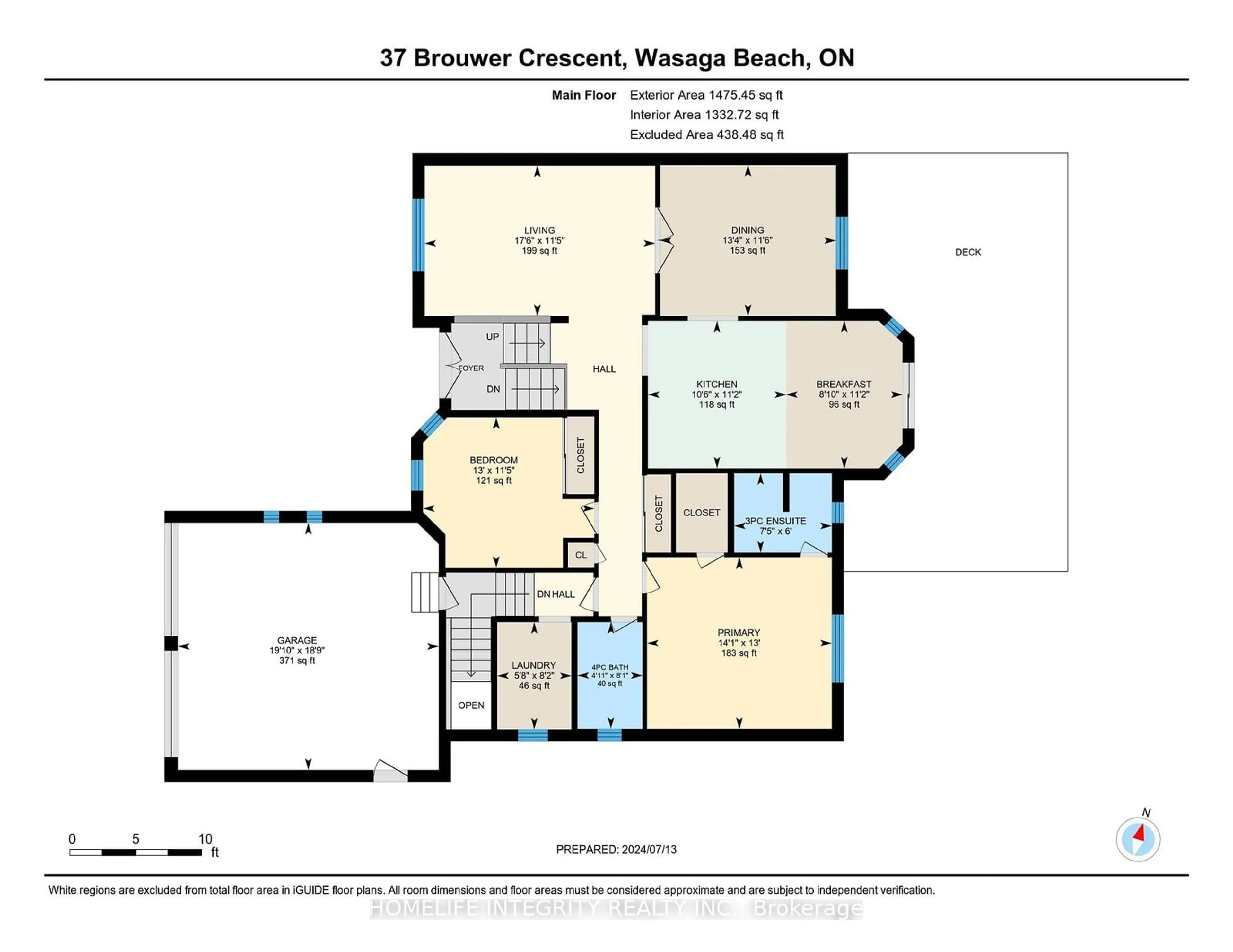 Floor plan for 37 Brouwer Cres, Wasaga Beach Ontario L9Z 1L8