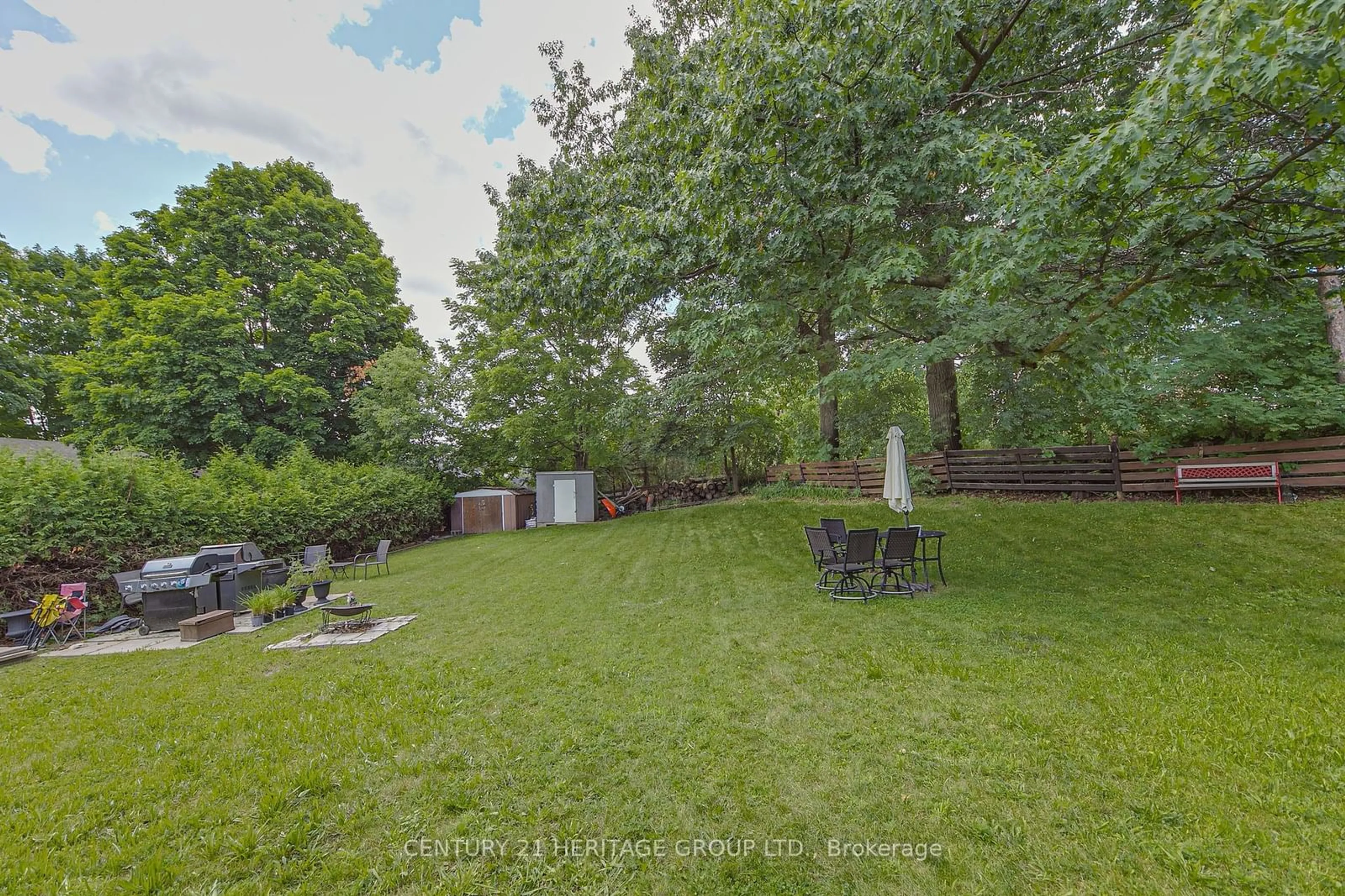 Patio, the fenced backyard for 36 Puget St, Barrie Ontario L4M 4N2