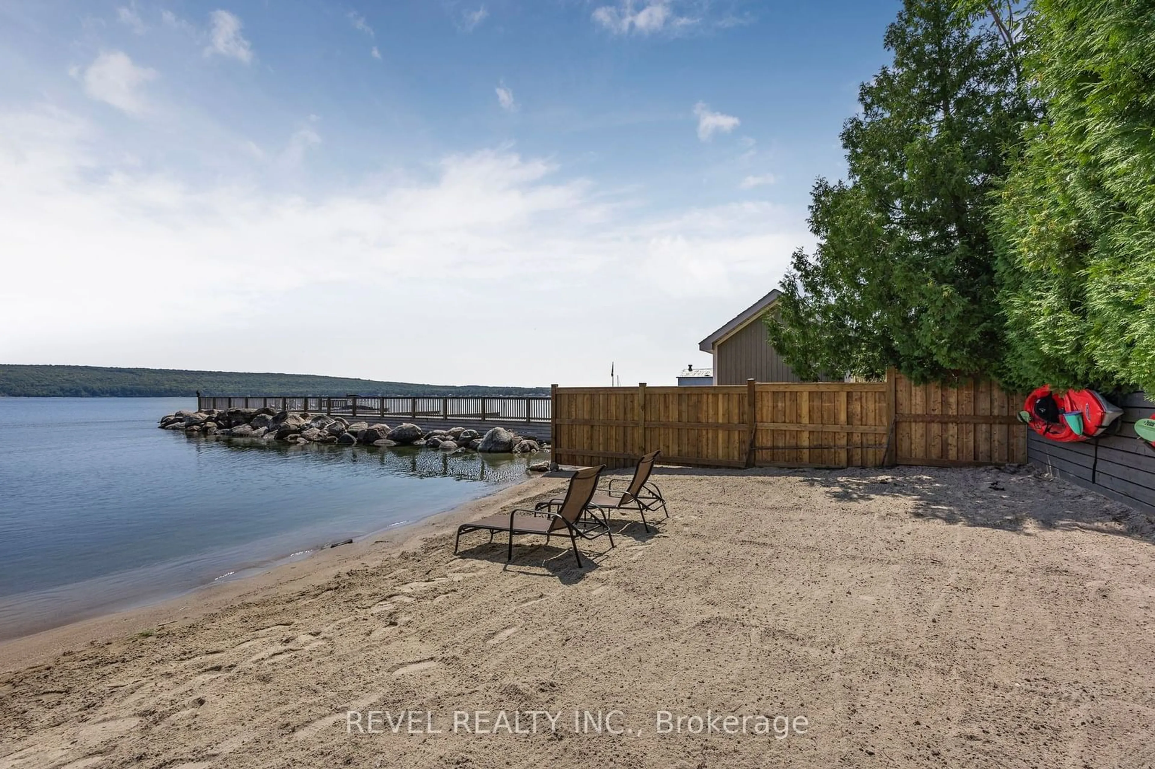 Patio, the fenced backyard for 237 West Shore Dr, Tiny Ontario L9M 0M7