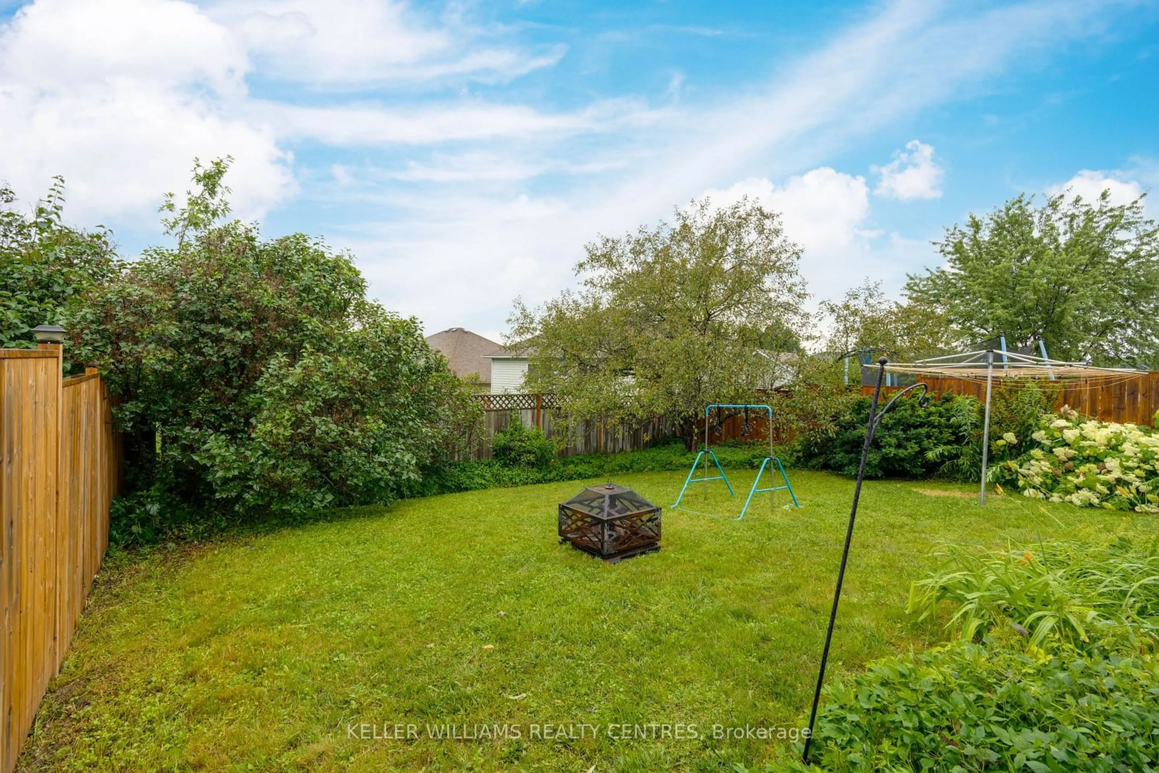 Patio, the fenced backyard for 16 Gosney Cres, Barrie Ontario L4N 6T6