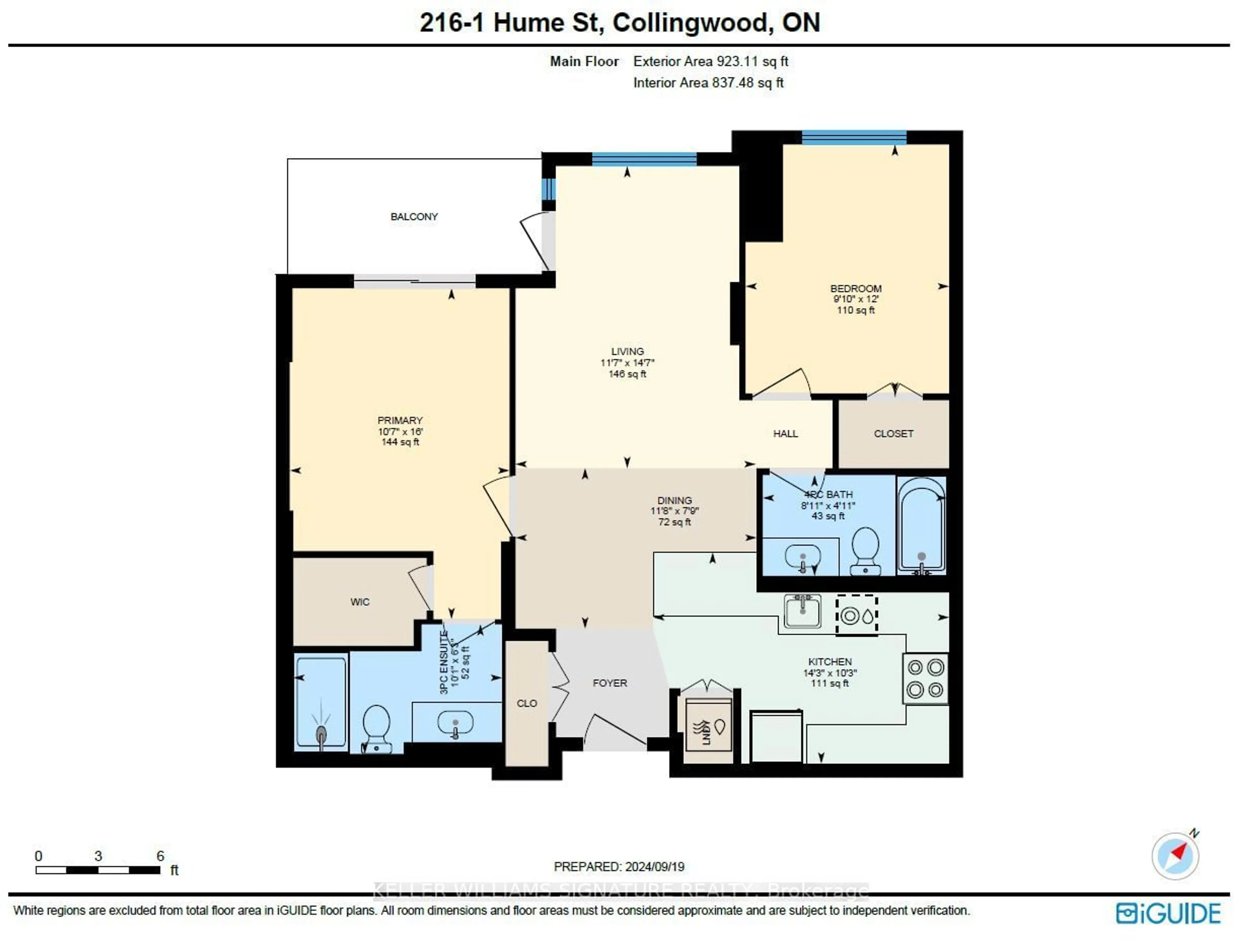 Floor plan for 1 Hume St #216, Collingwood Ontario L9Y 0X3