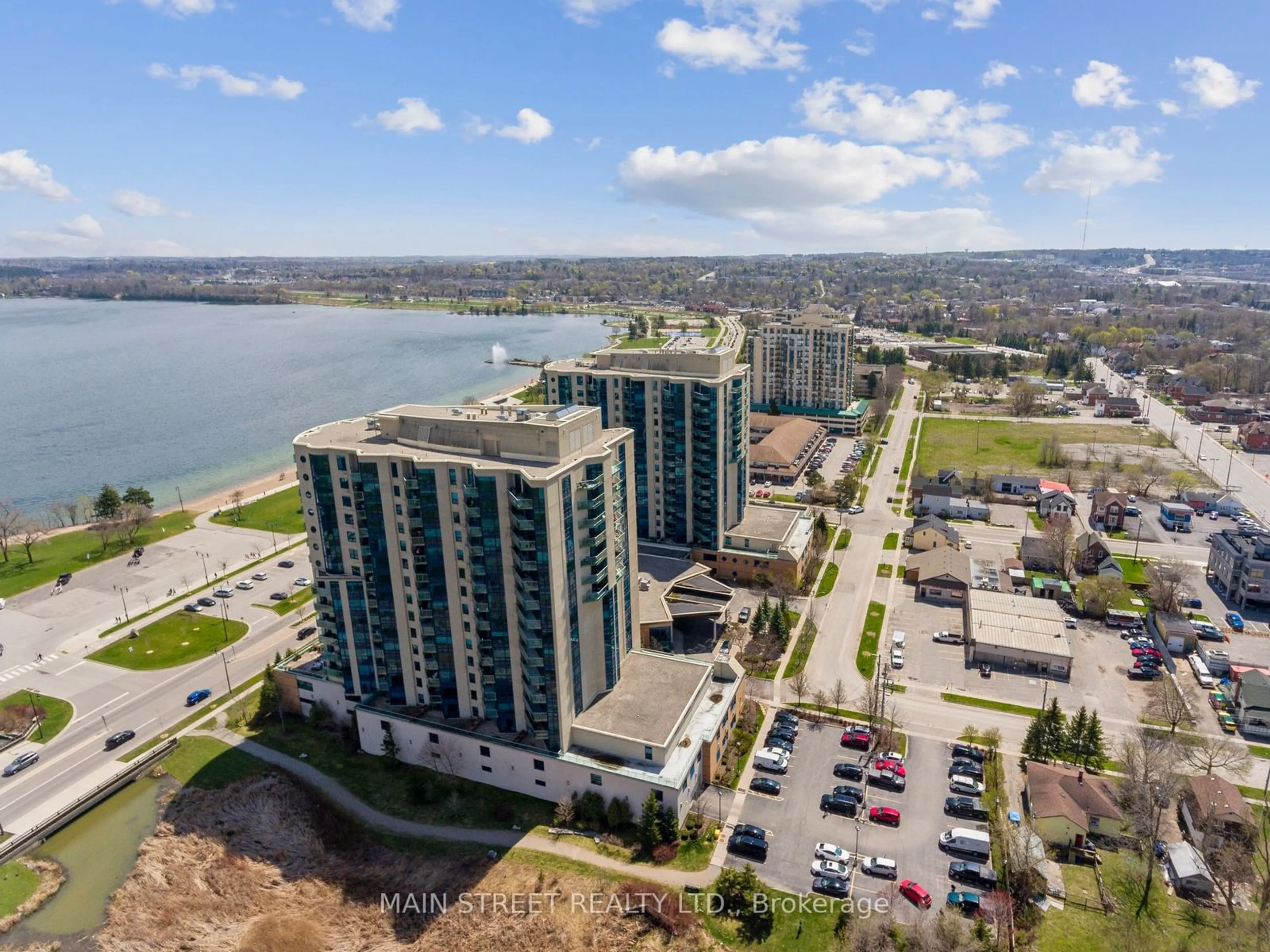 A pic from exterior of the house or condo, the view of lake or river for 37 Ellen St #406, Barrie Ontario L4N 6G2