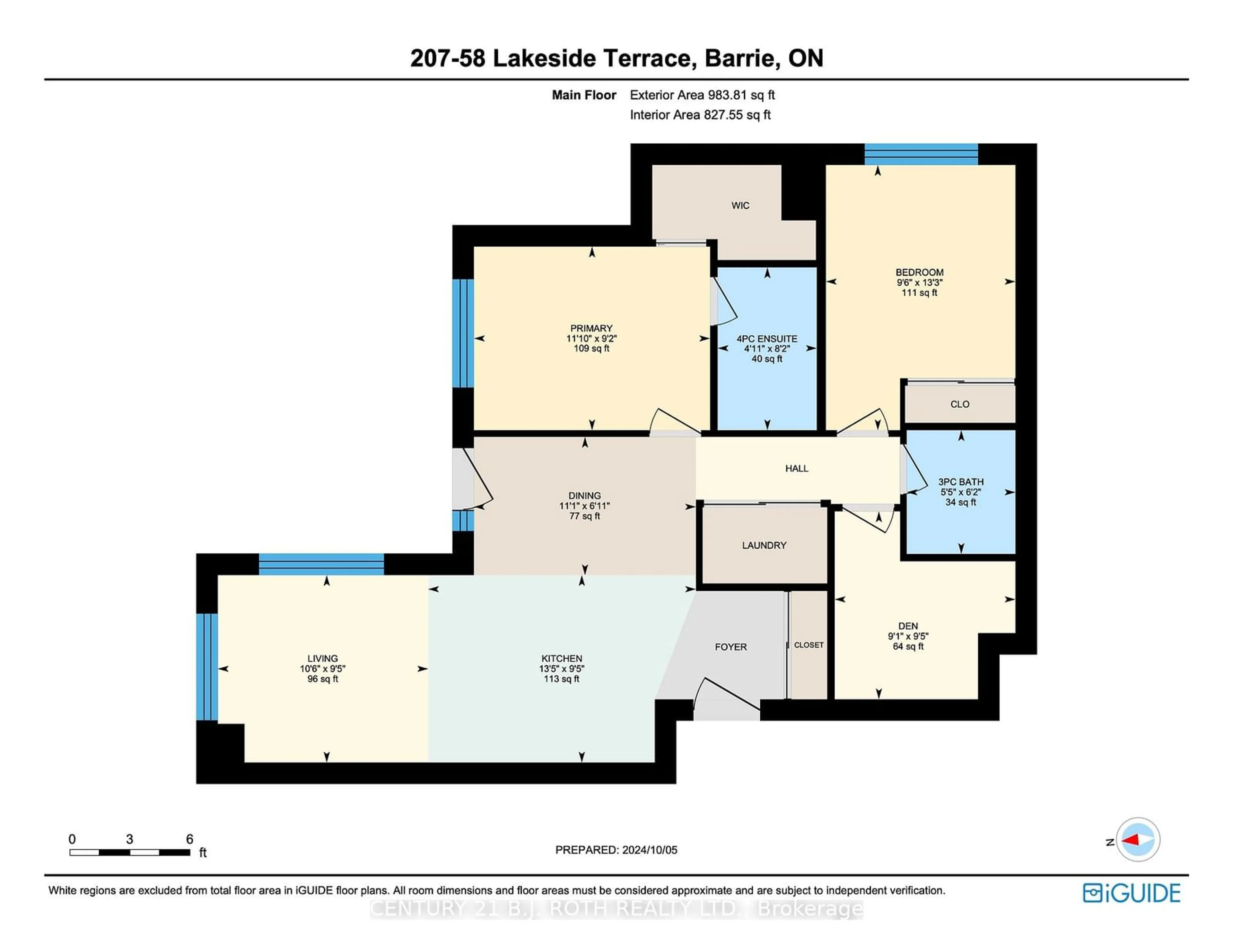 Floor plan for 58 Lakeside Terr #207, Barrie Ontario L4M 0L5