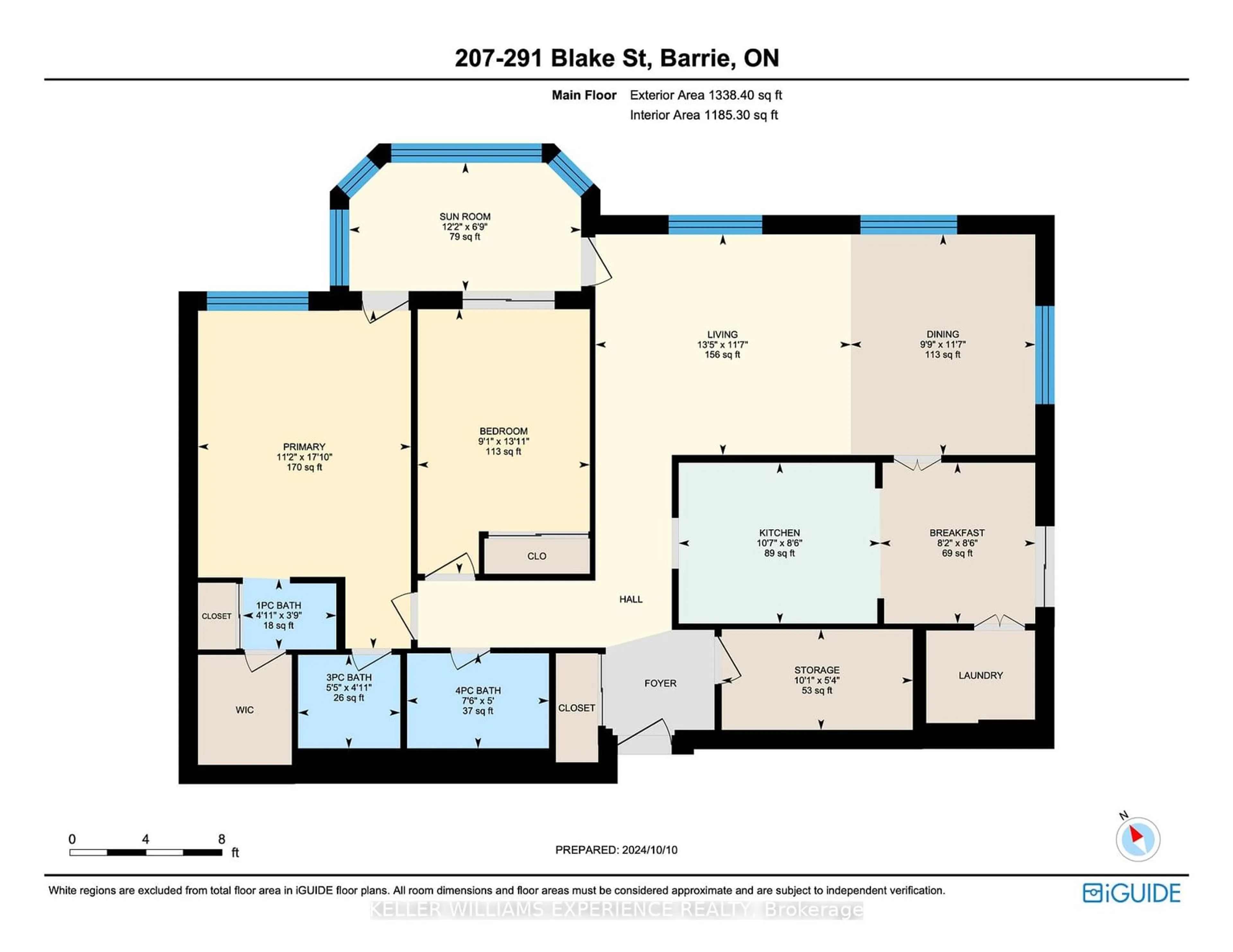 Floor plan for 291 Blake St #207, Barrie Ontario L4M 1K7