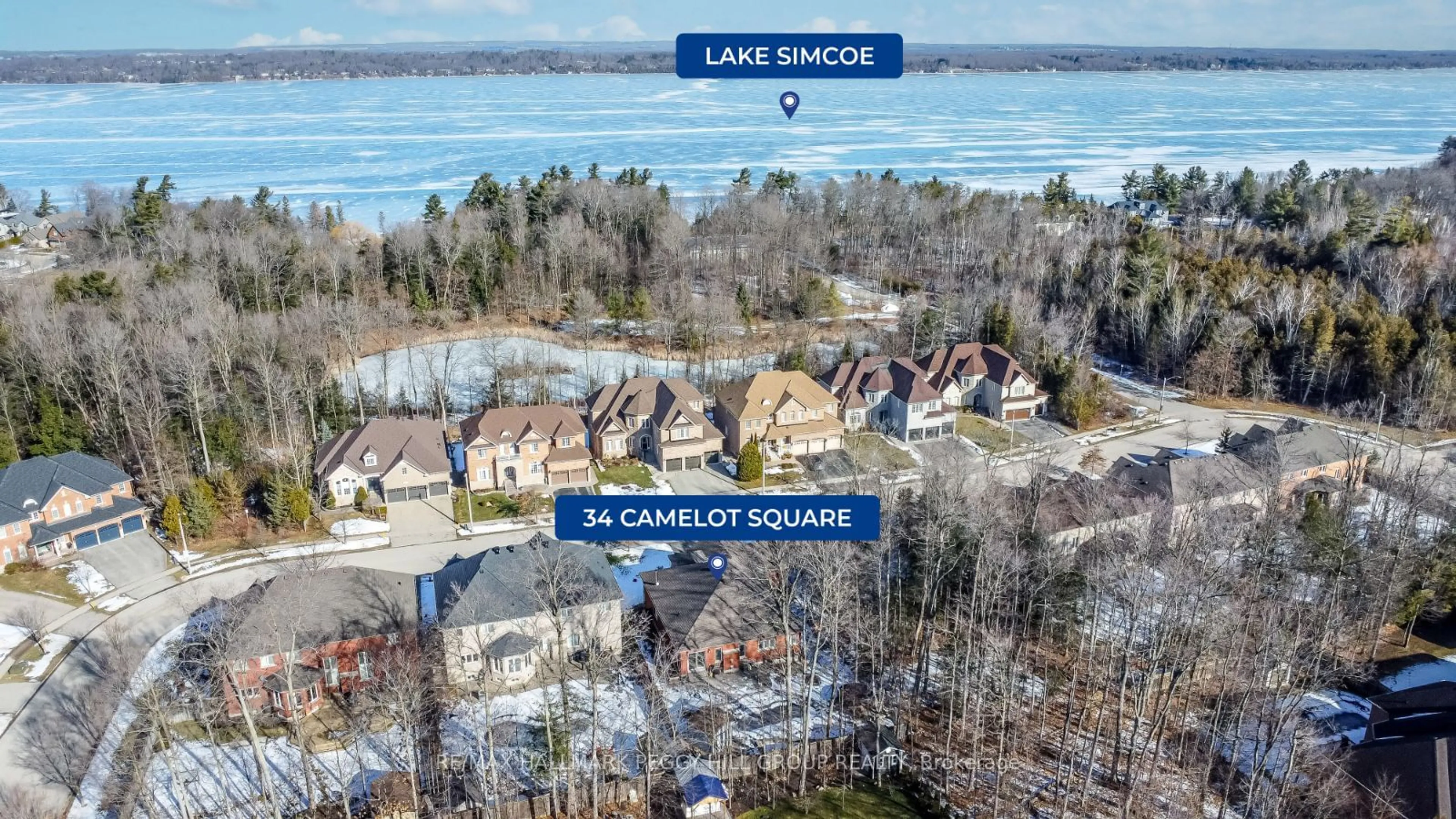 A pic from exterior of the house or condo, lake for 34 Camelot Sq, Barrie Ontario L4M 0C3