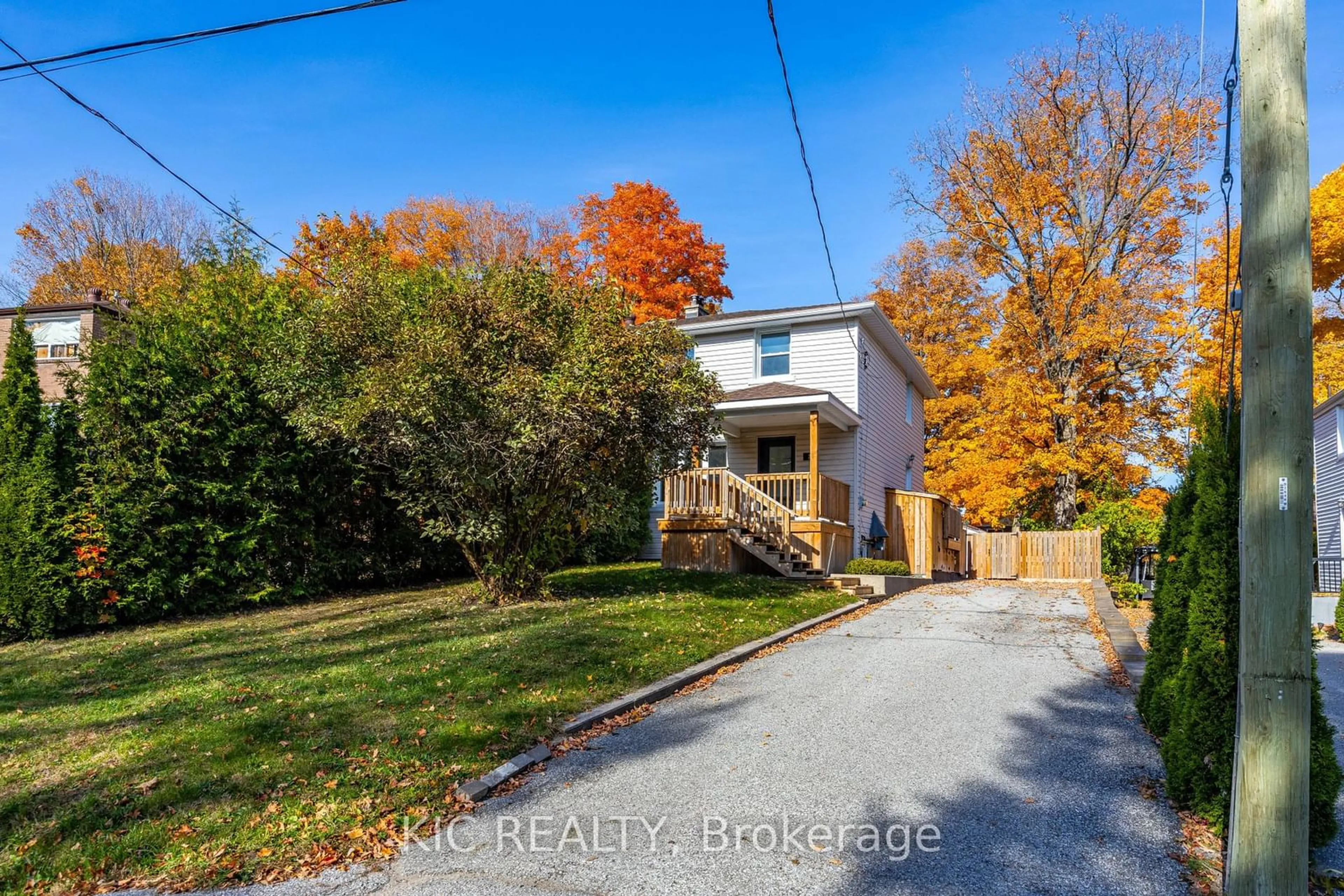 Frontside or backside of a home, the fenced backyard for 24 Sandra Dr, Orillia Ontario L3V 3G7