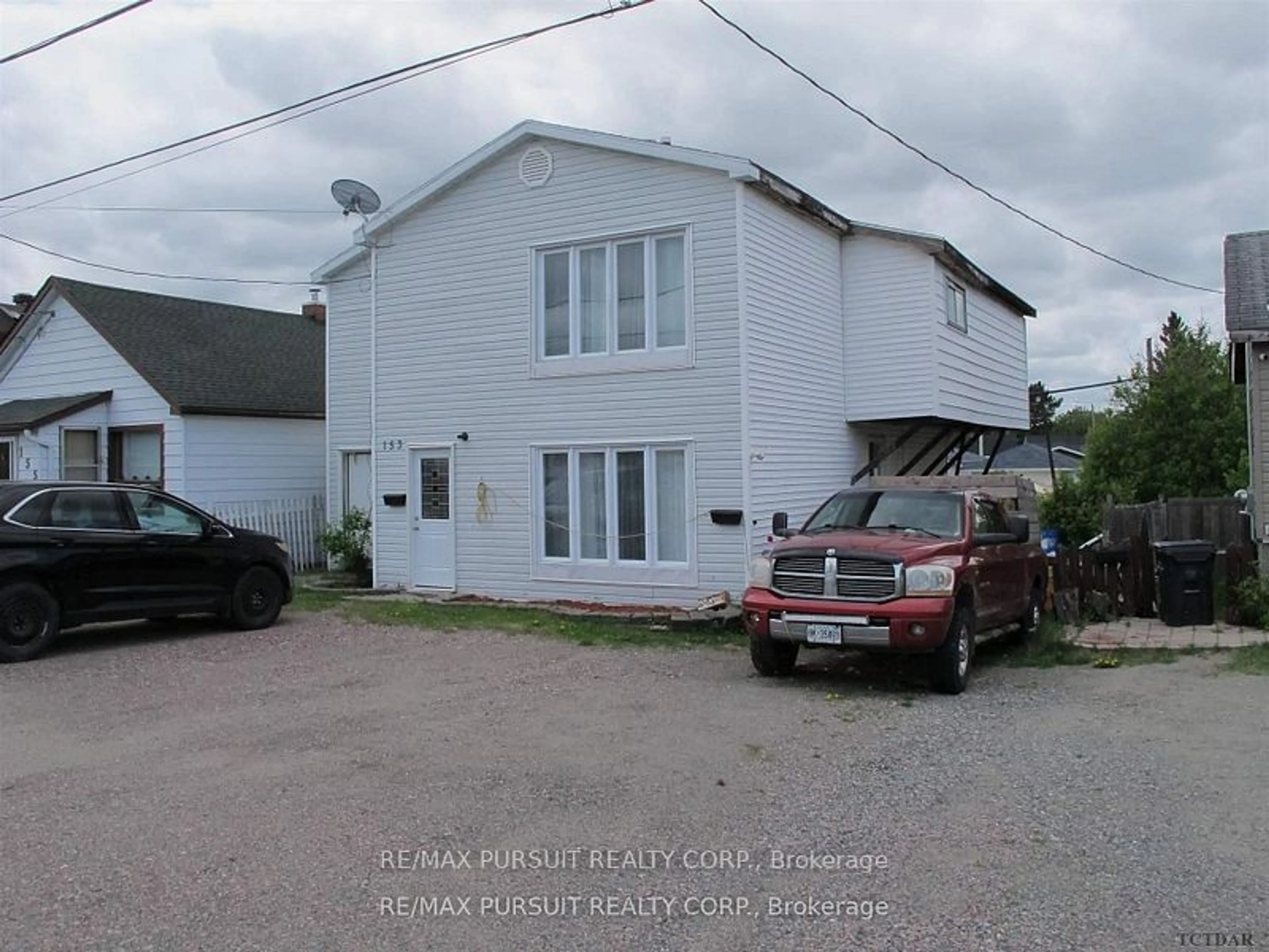 Frontside or backside of a home, the street view for 153 Pollock St, Kirkland Lake Ontario P2N 1Z3