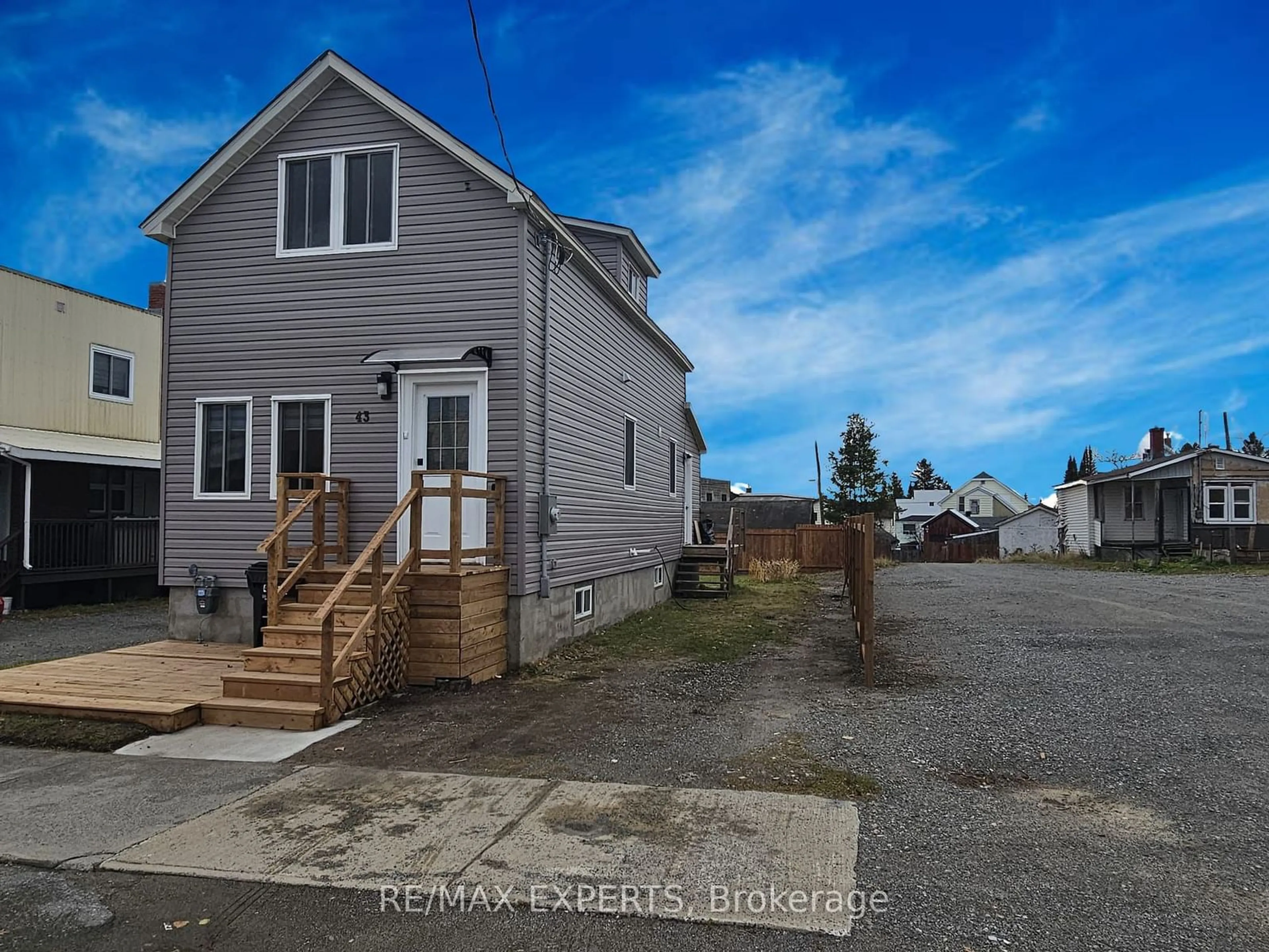 Frontside or backside of a home, the street view for 43 Kirkpatrick St, Kirkland Lake Ontario P2N 2H2