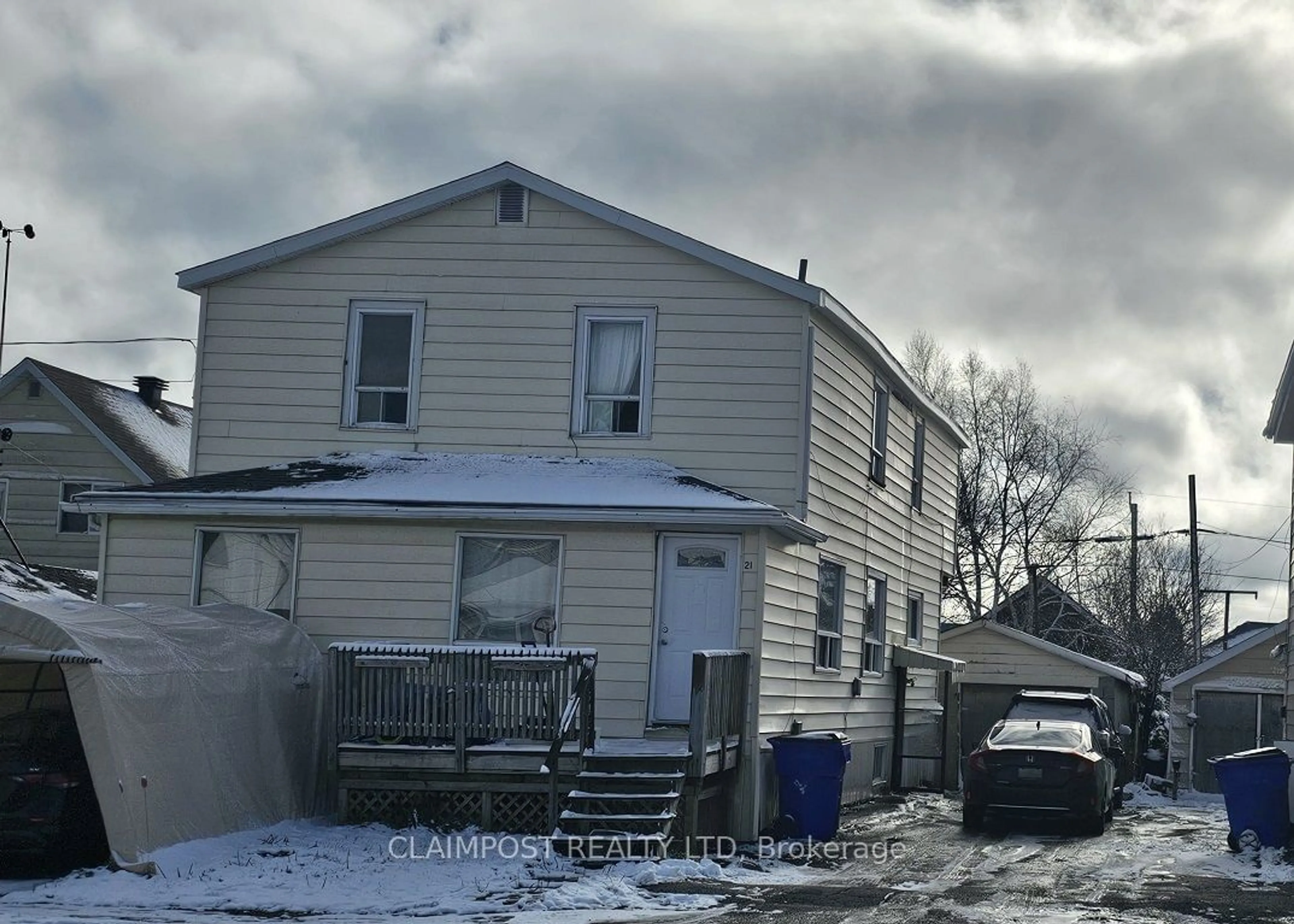 Frontside or backside of a home, the street view for 21 William Ave, Timmins Ontario P0N 1H0