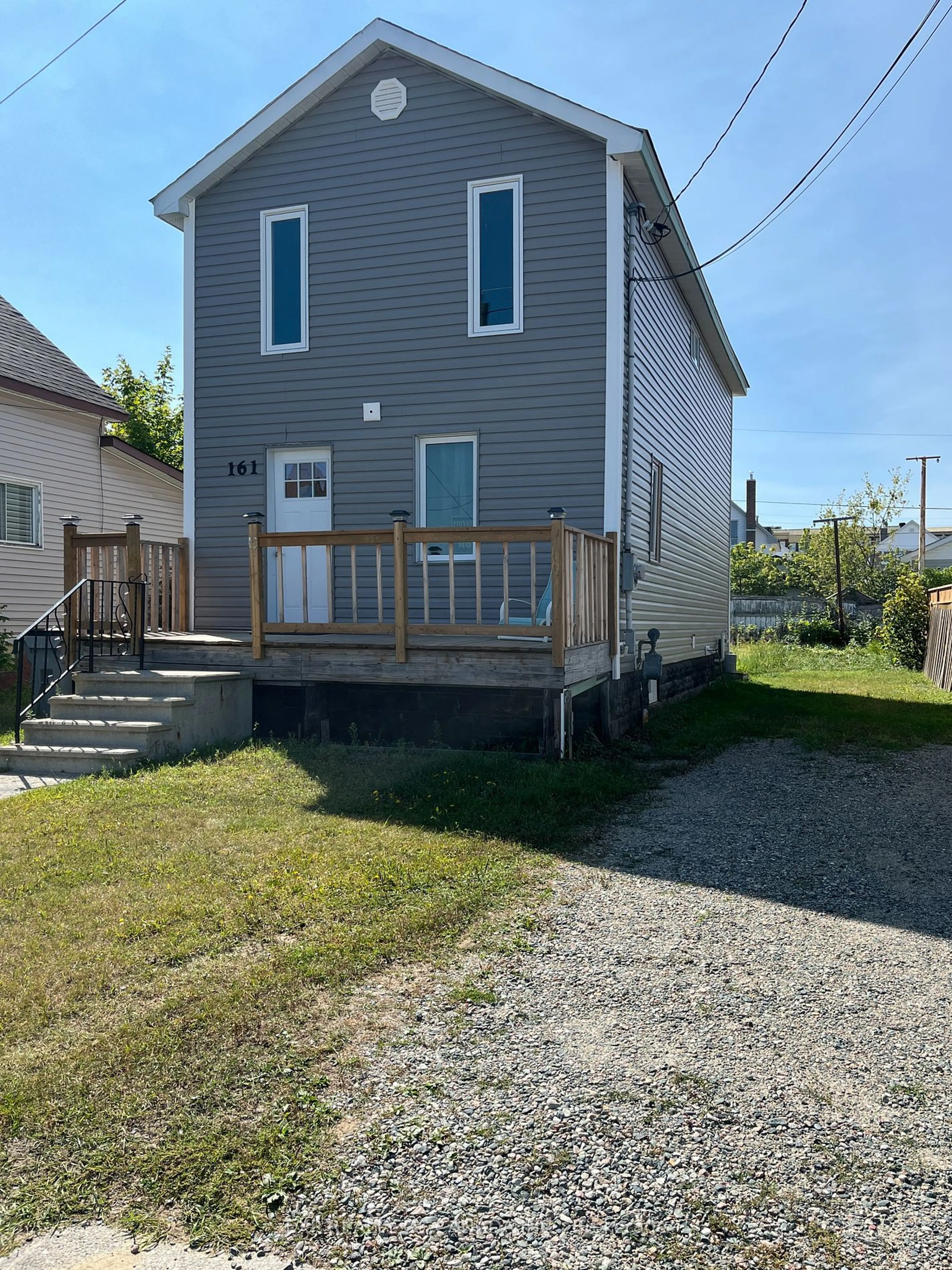 Frontside or backside of a home, the front or back of building for 161 Middleton Ave, Timmins Ontario P4N 3A2