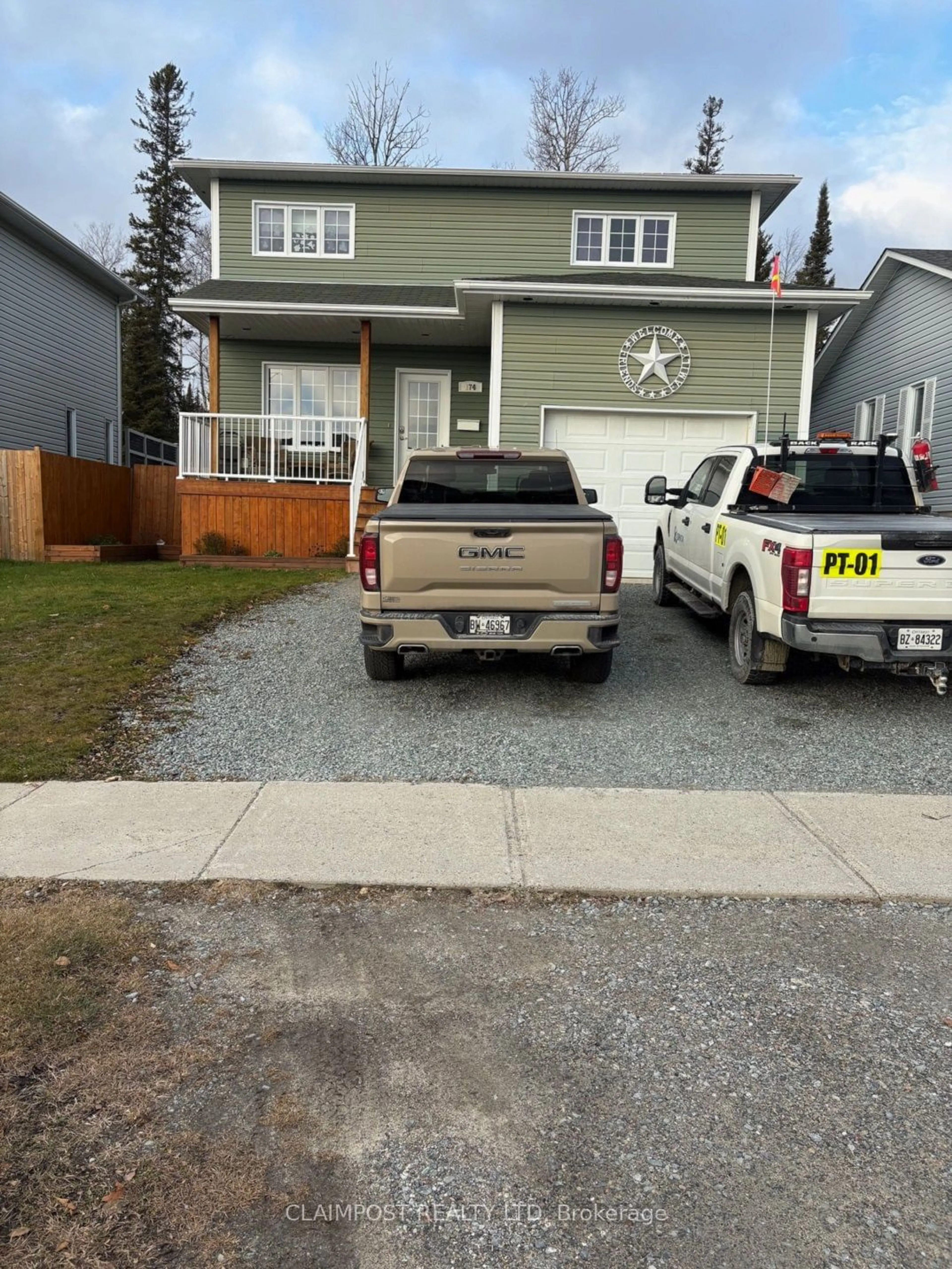 Frontside or backside of a home, the street view for 174 JV Bonhomme Blvd, Timmins Ontario P4P 0A1