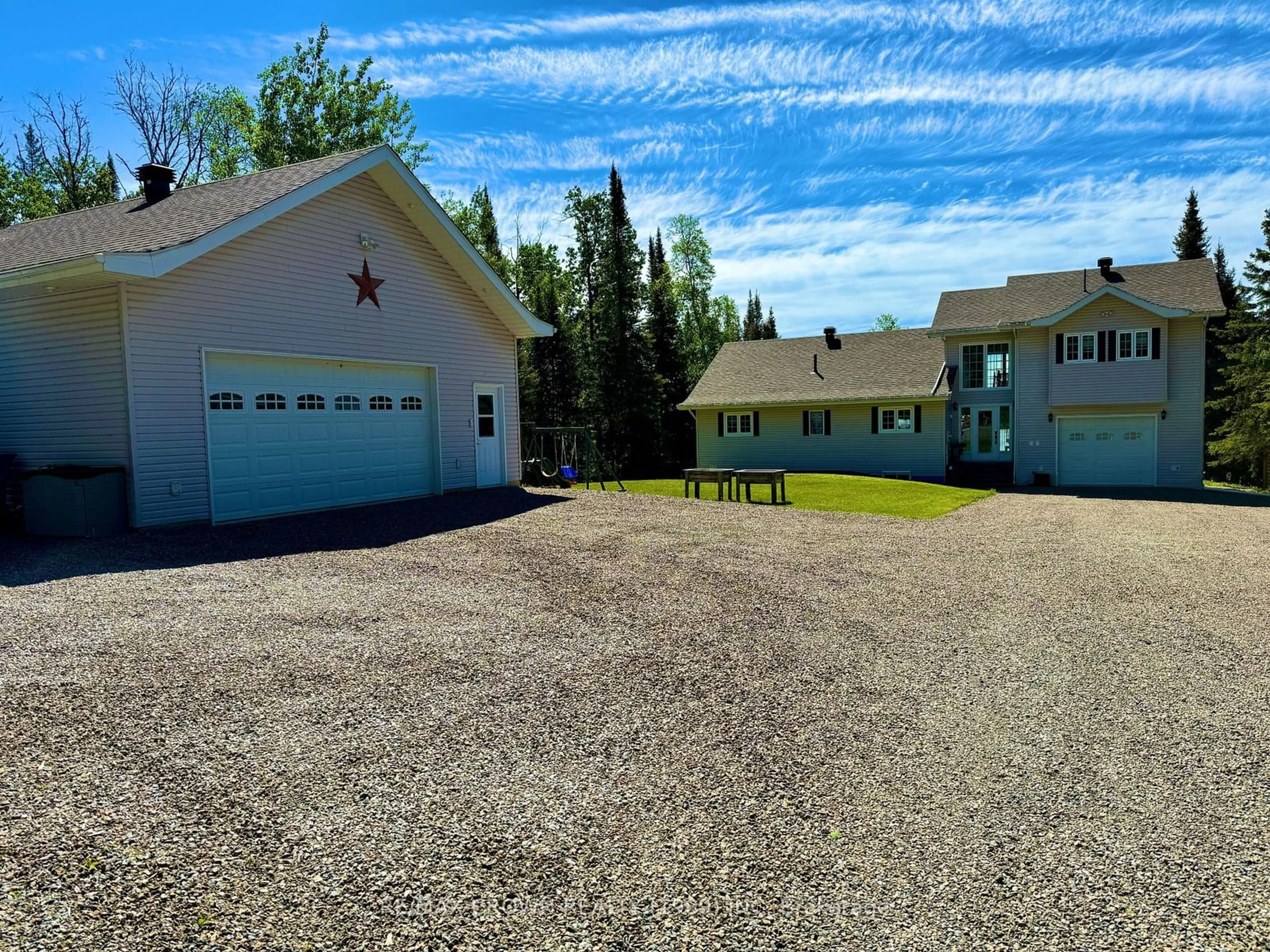 A pic from outside/outdoor area/front of a property/back of a property/a pic from drone, street for 37 Bayview Rd, Moonbeam Ontario P0L 1V0