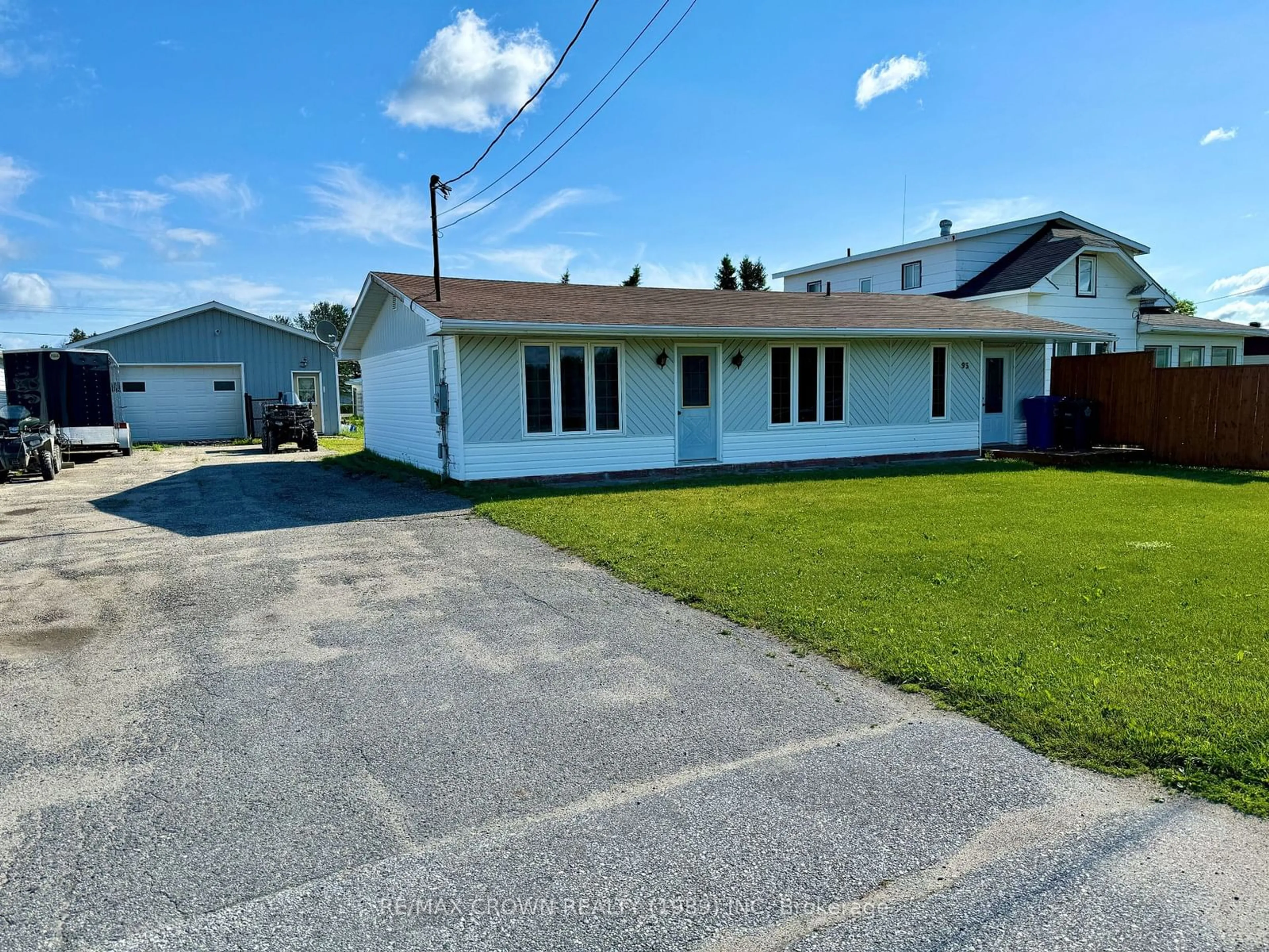 A pic from outside/outdoor area/front of a property/back of a property/a pic from drone, street for 93 Highway 11, Moonbeam Ontario P0L 1V0