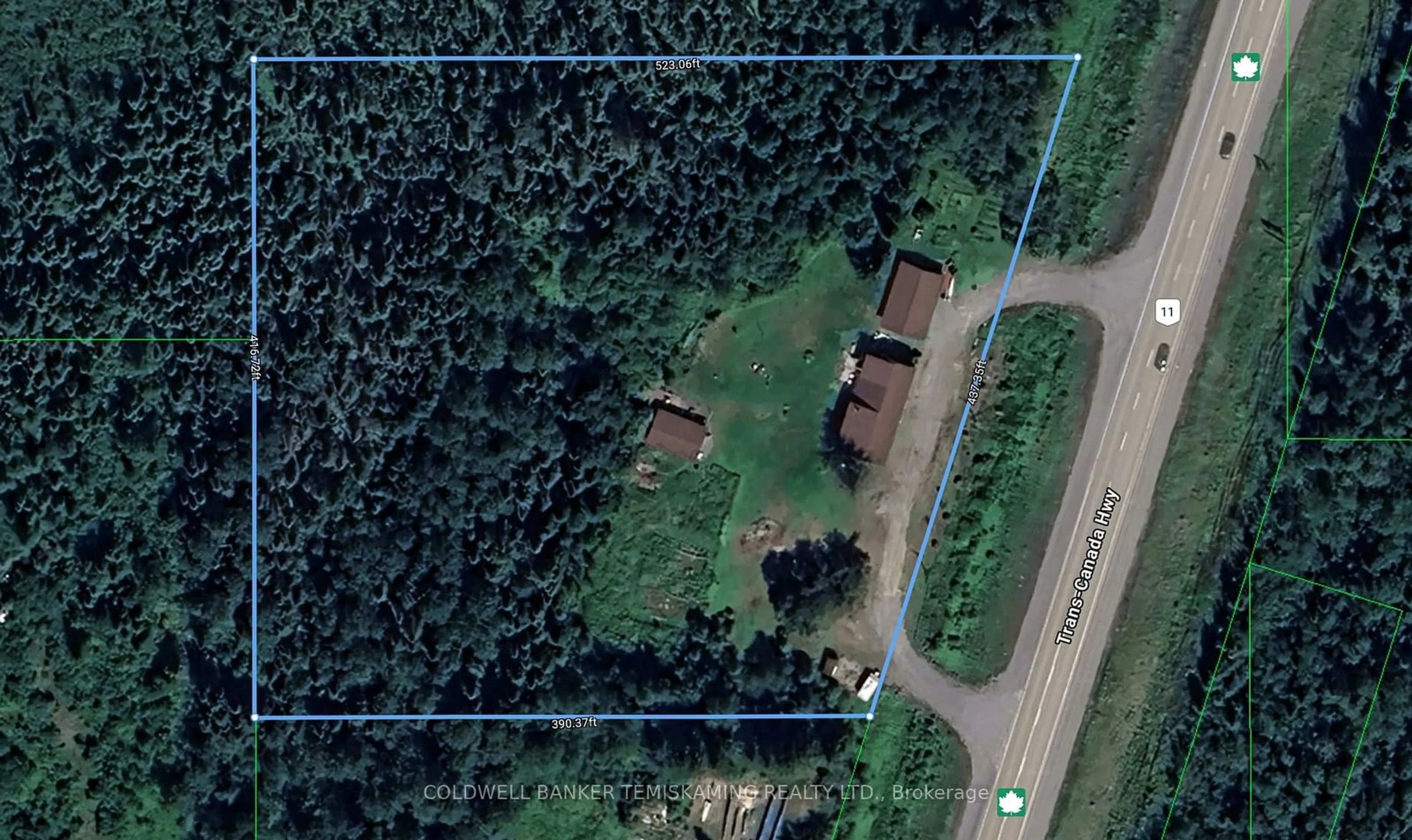 A pic from outside/outdoor area/front of a property/back of a property/a pic from drone, forest/trees view for 994408 Highway 11, Coleman Ontario P0J 1C0