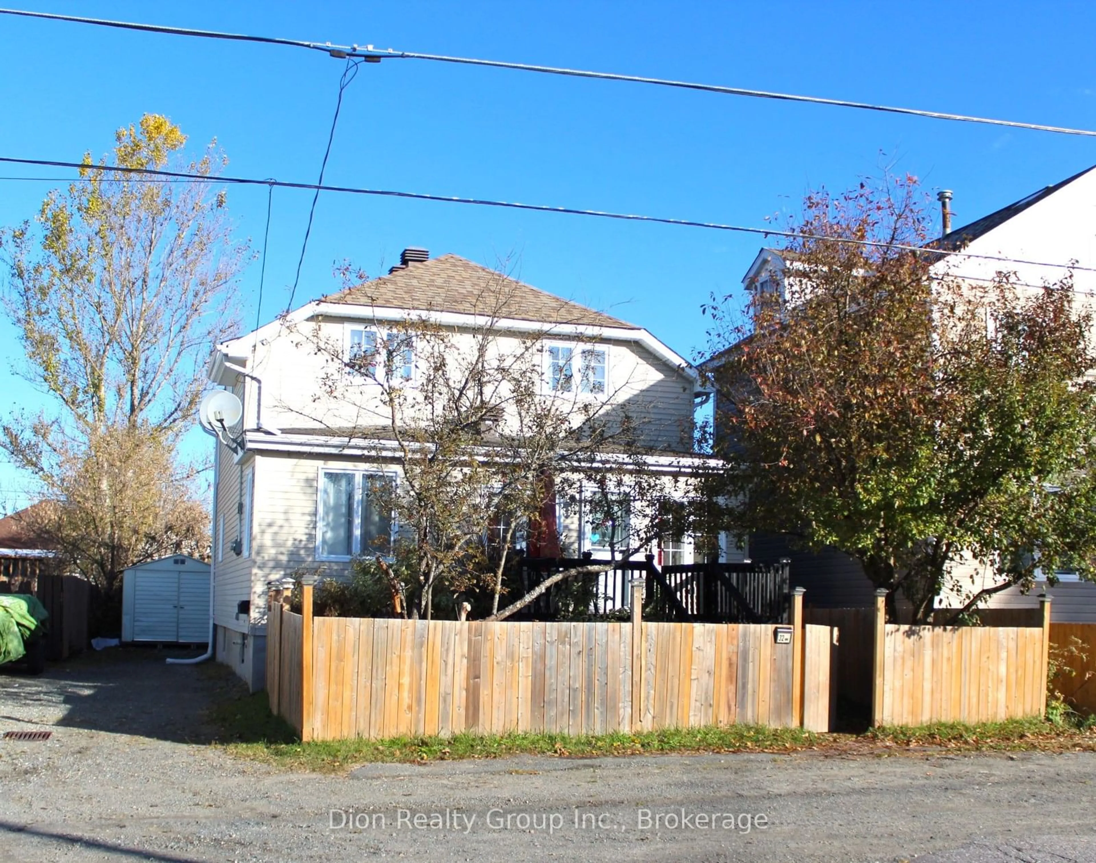 A pic from outside/outdoor area/front of a property/back of a property/a pic from drone, street for 32 Rand Ave, Kirkland Lake Ontario P2N 2S9