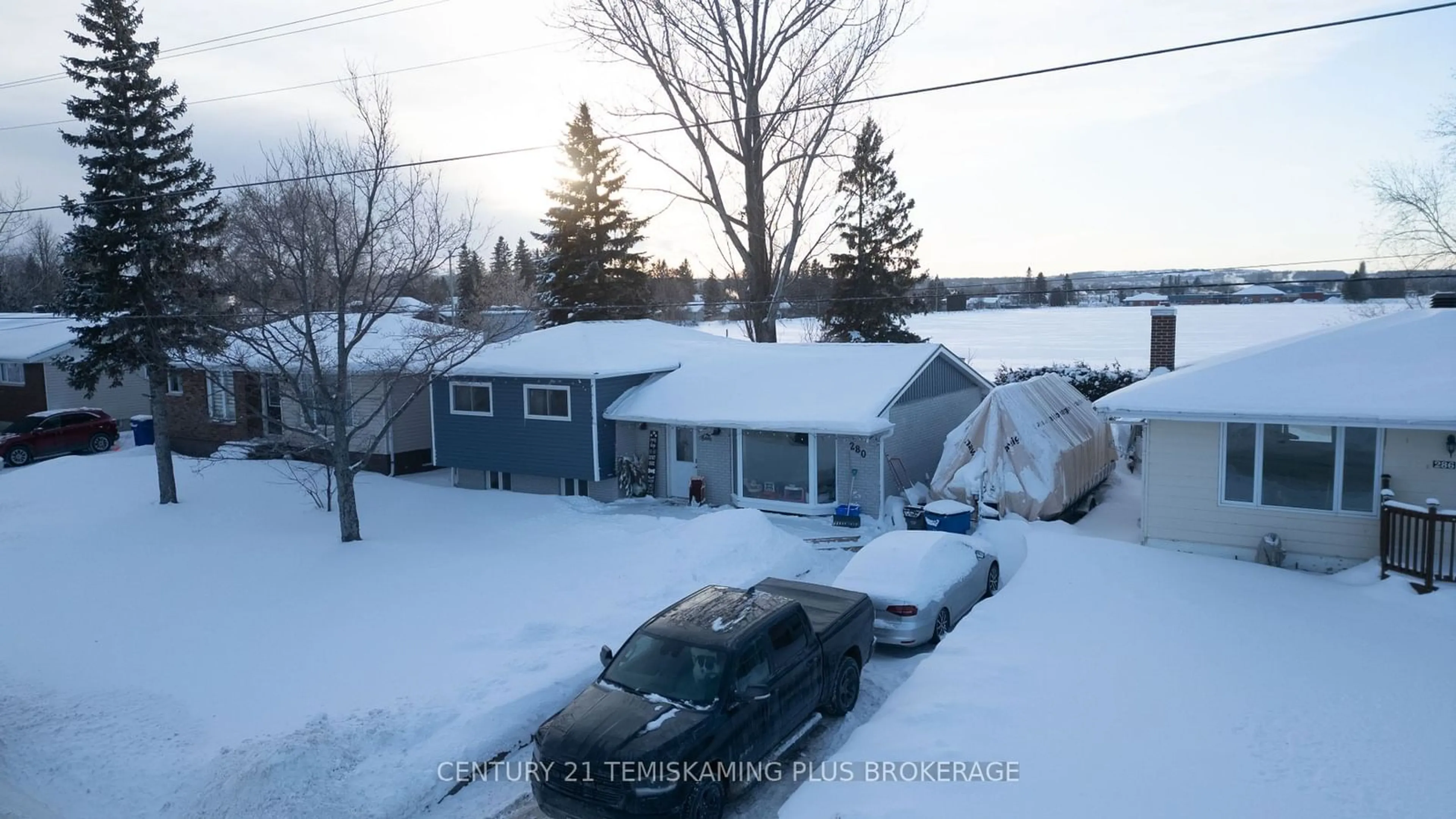 A pic from outside/outdoor area/front of a property/back of a property/a pic from drone, street for 280 McKelvie St, Temiskaming Shores Ontario P0J 1P0