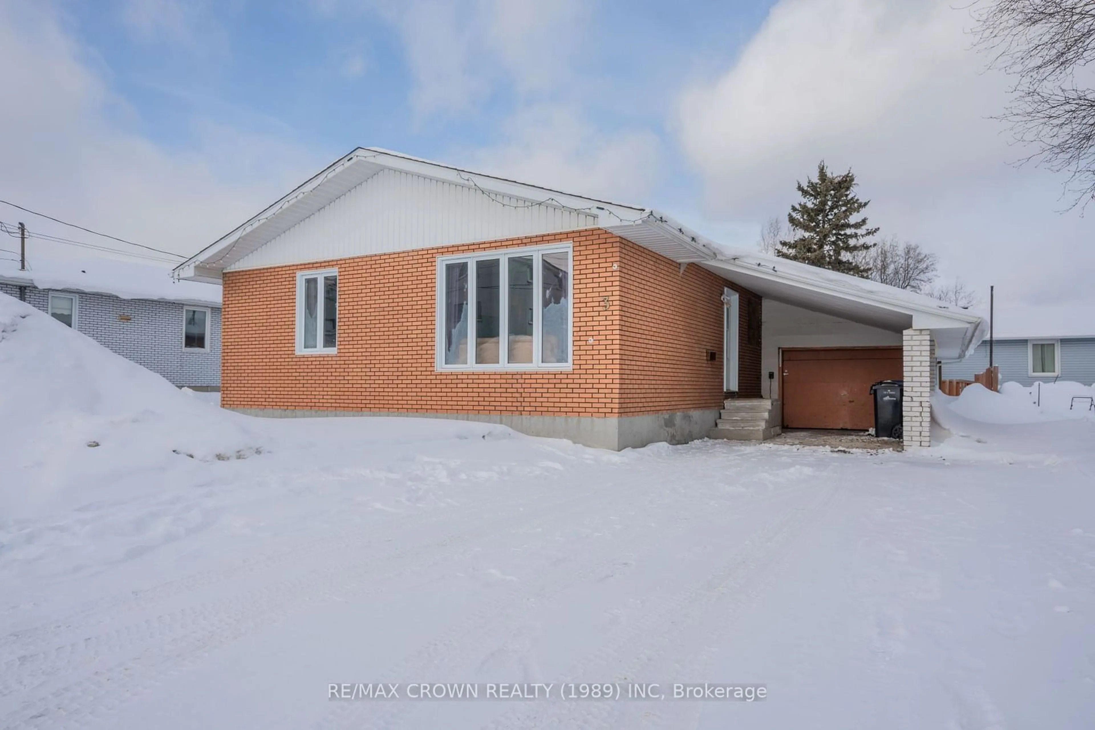 Home with brick exterior material, street for 3 Frontenac Cres, Kapuskasing Ontario P5N 2H6