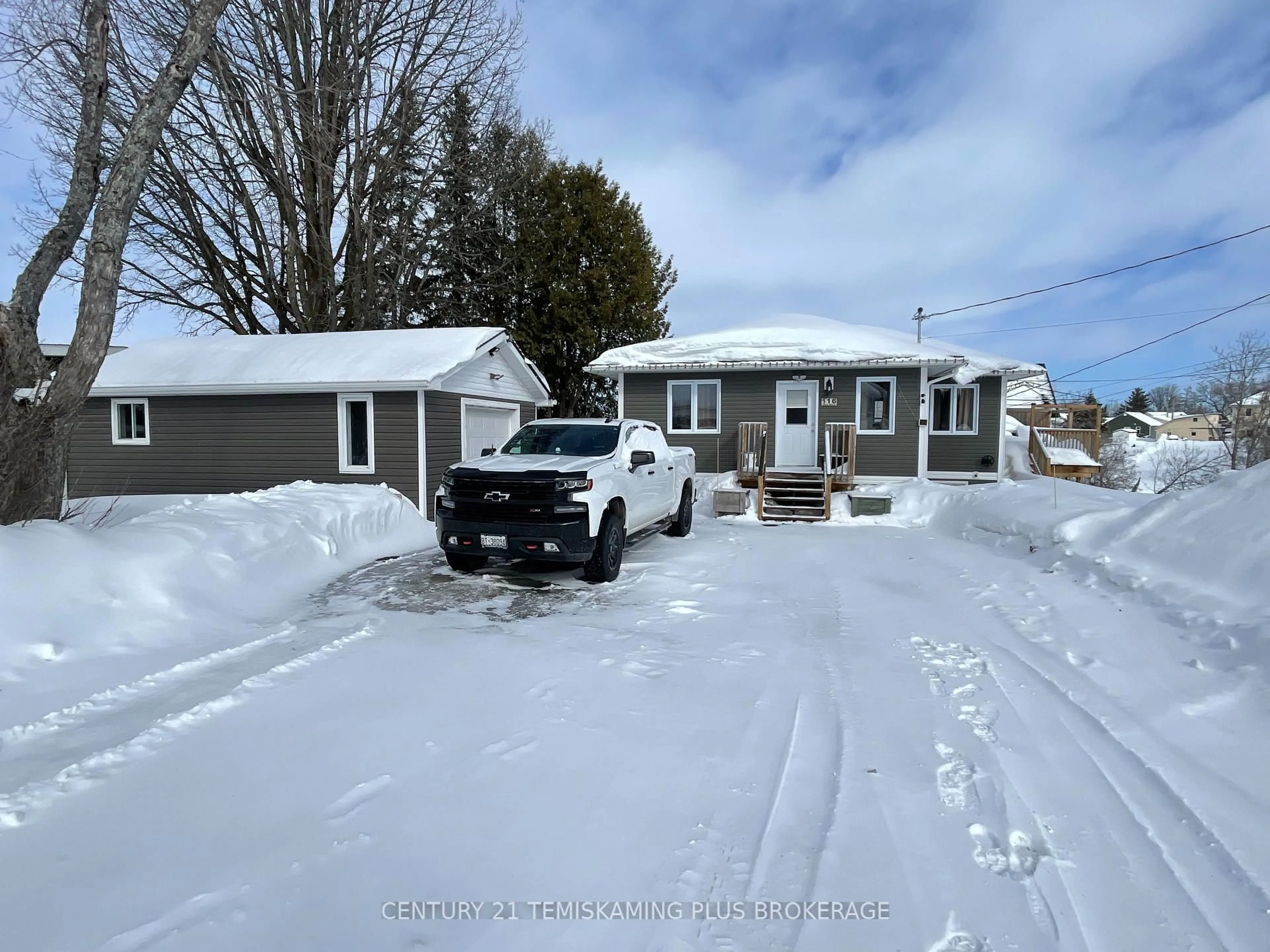 A pic from outside/outdoor area/front of a property/back of a property/a pic from drone, street for 116 Paget St, Temiskaming Shores Ontario P0J 1P0