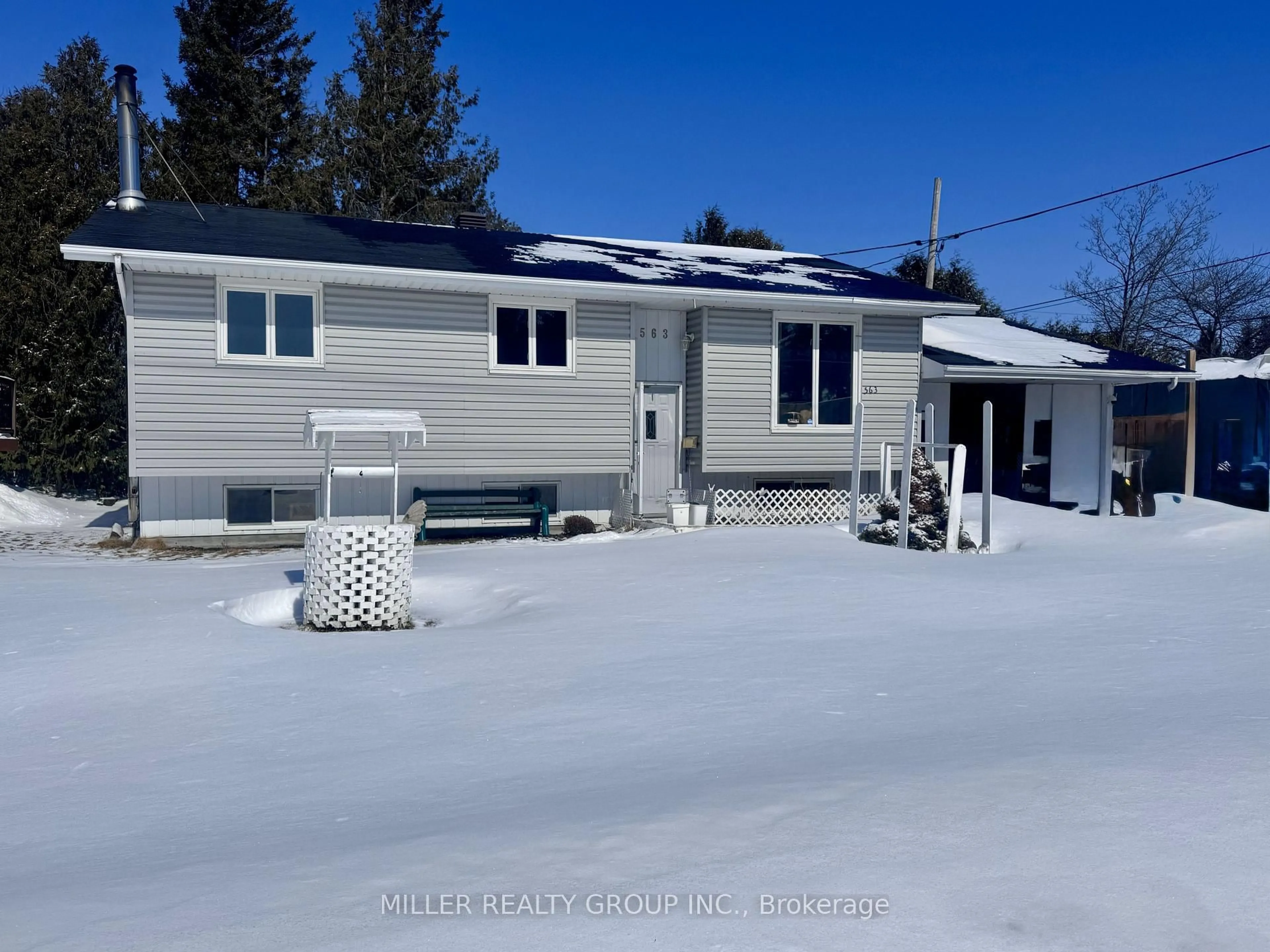 A pic from outside/outdoor area/front of a property/back of a property/a pic from drone, street for 563 Bolger Ave, Temiskaming Shores Ontario P0J 1P0