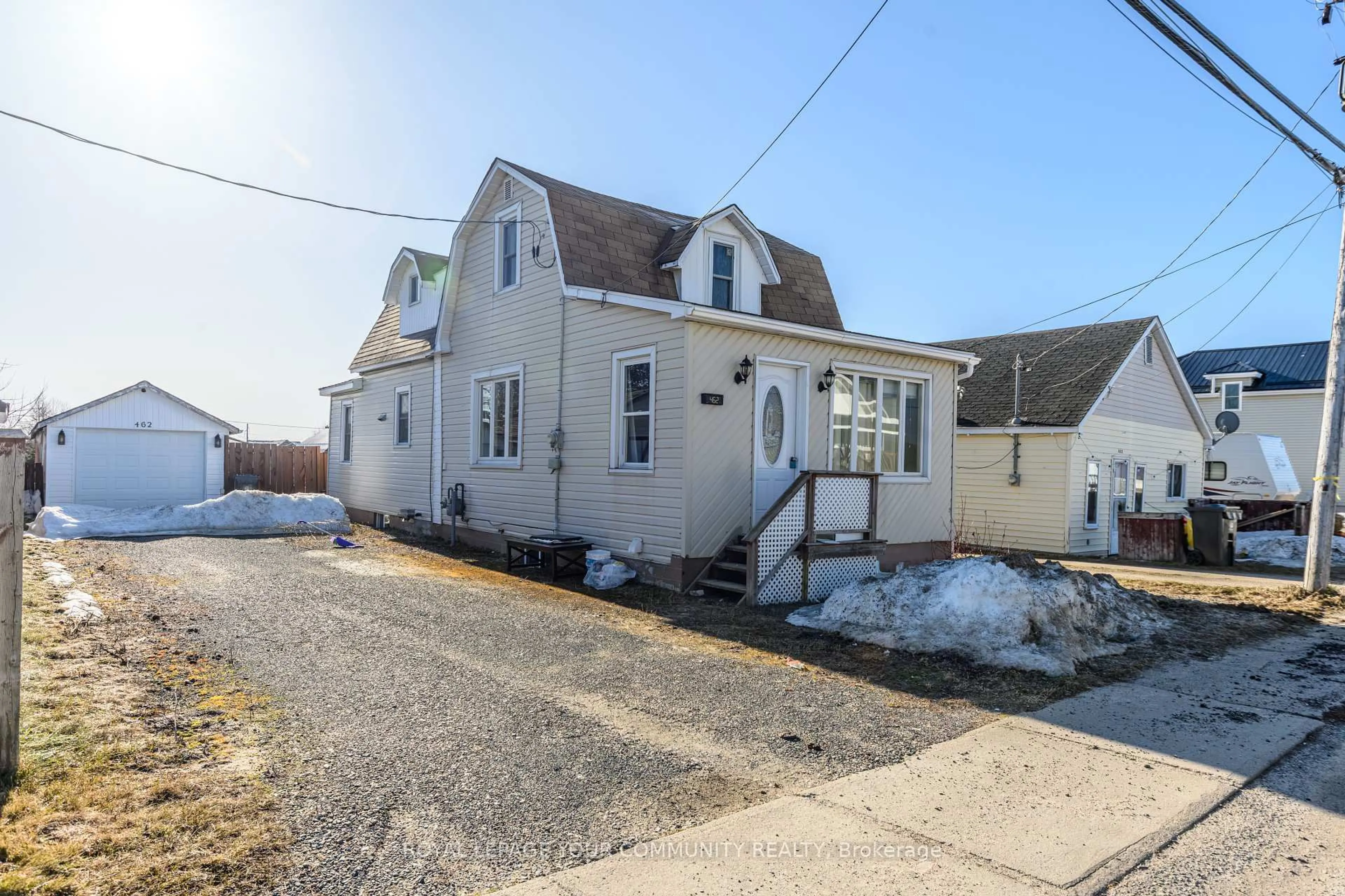 A pic from outside/outdoor area/front of a property/back of a property/a pic from drone, street for 462 D'iberville Ave, Iroquois Falls Ontario P0K 1E0