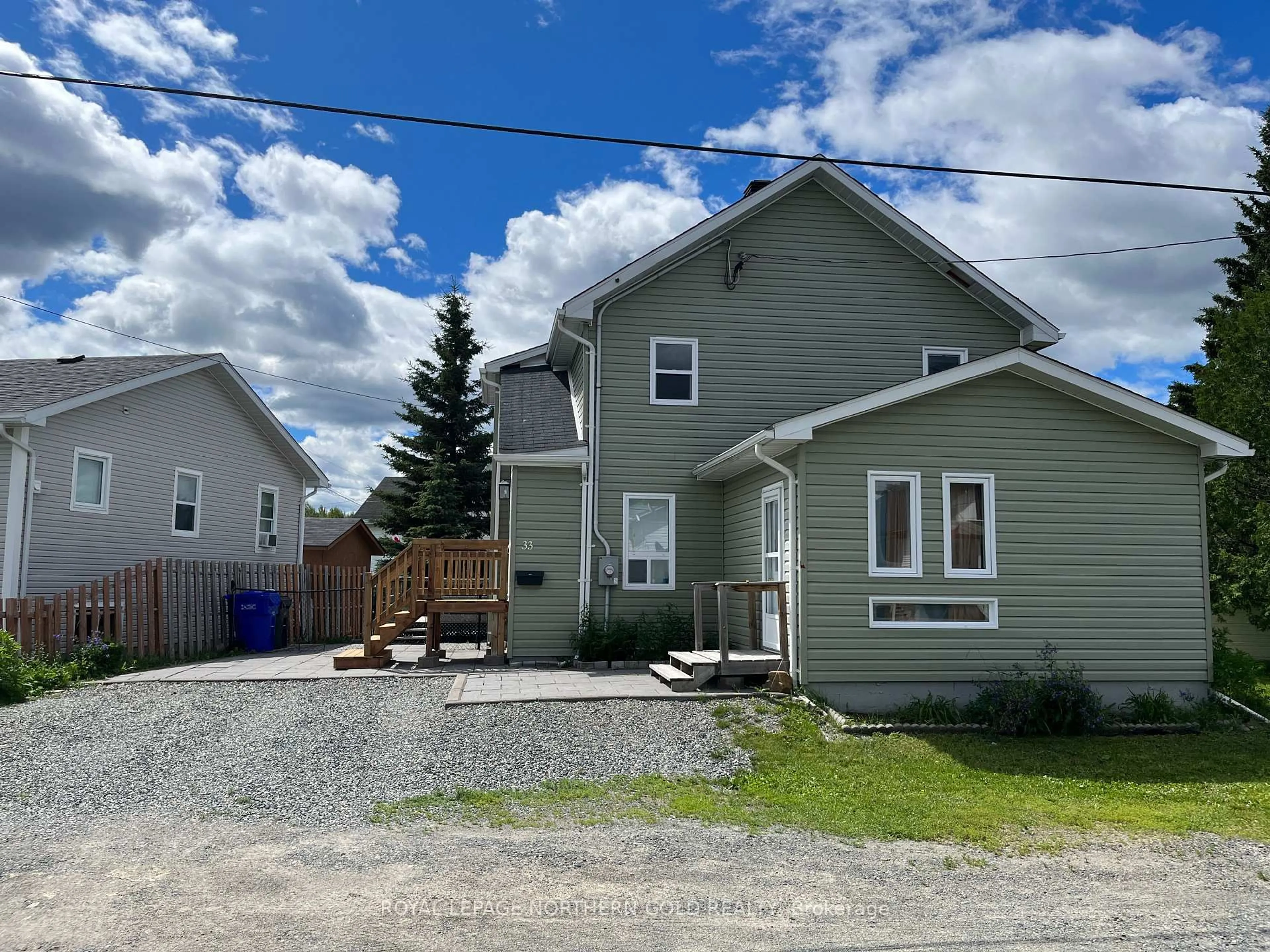 A pic from outside/outdoor area/front of a property/back of a property/a pic from drone, street for 33 Rand Ave, Kirkland Lake Ontario P2N 2T1