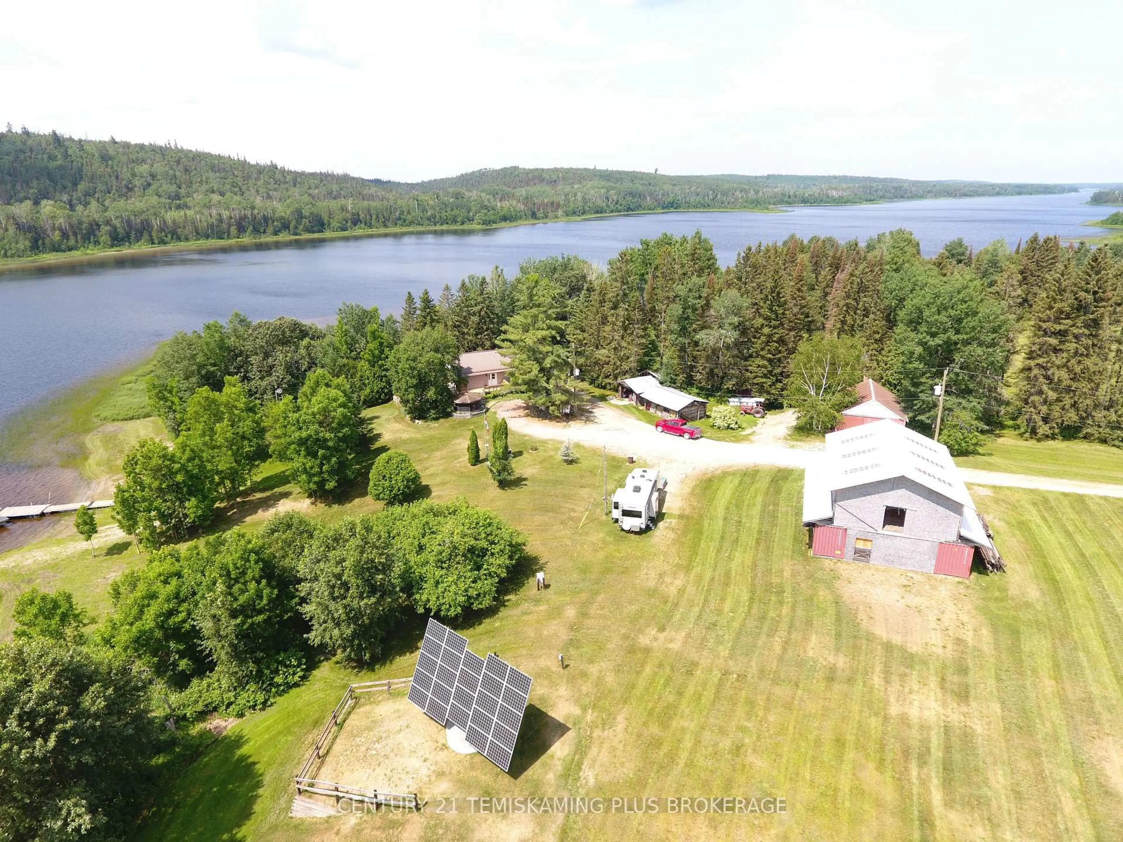 A pic from outside/outdoor area/front of a property/back of a property/a pic from drone, water/lake/river/ocean view for 452 Highway 65 N/A, James Ontario P0J 1G0